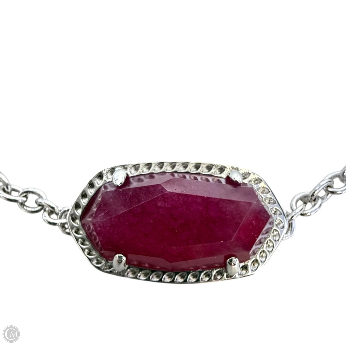Elaina Silver Adjustable Chain Bracelet in Berry Glass By Kendra Scott