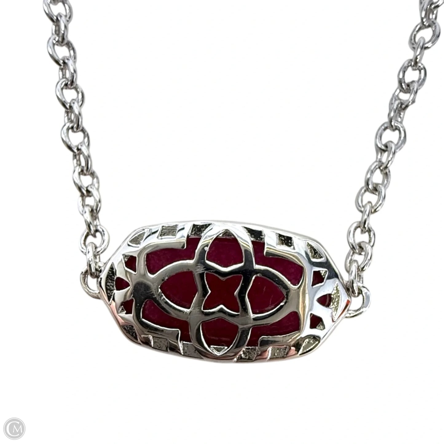 Elaina Silver Adjustable Chain Bracelet in Berry Glass By Kendra Scott