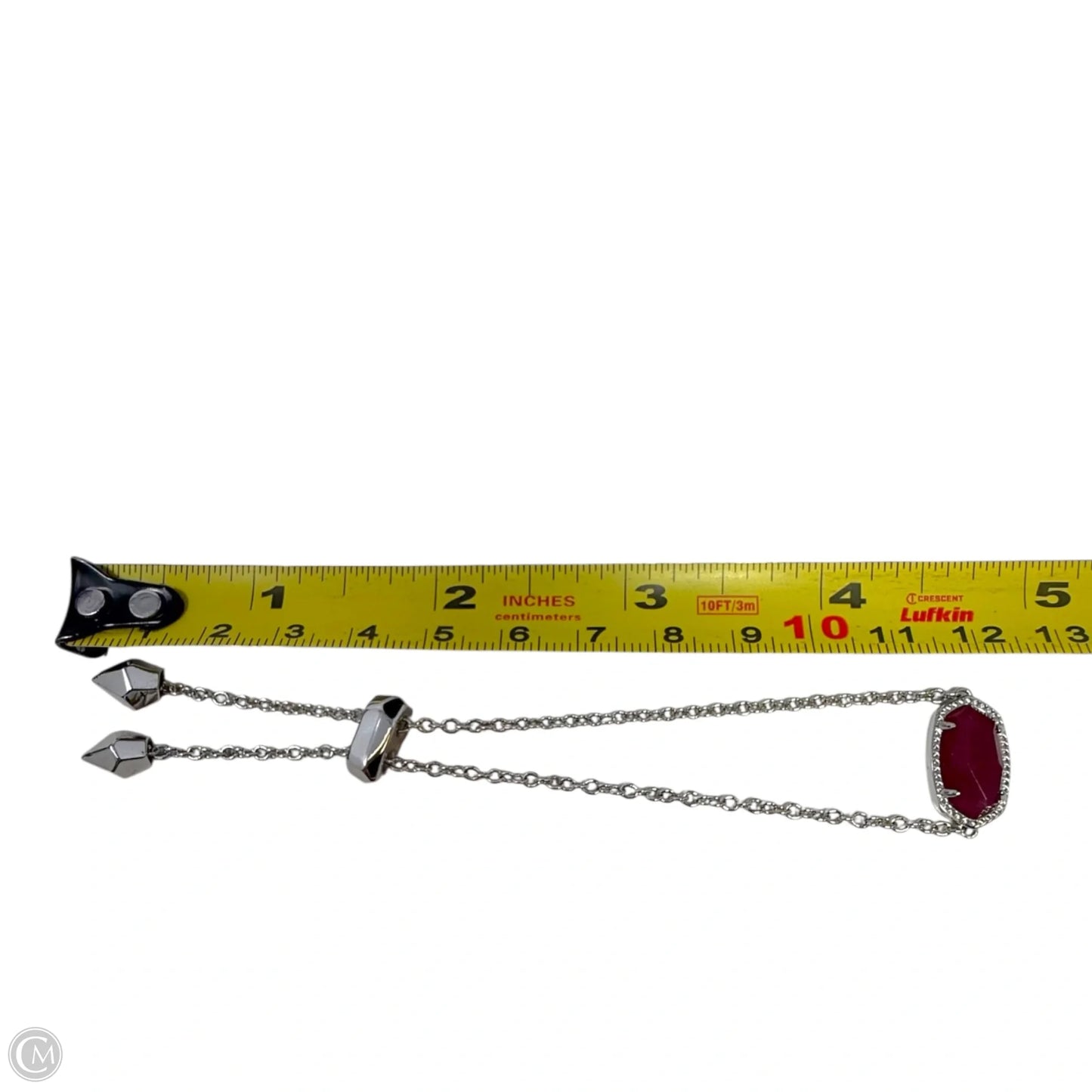 Elaina Silver Adjustable Chain Bracelet in Berry Glass By Kendra Scott
