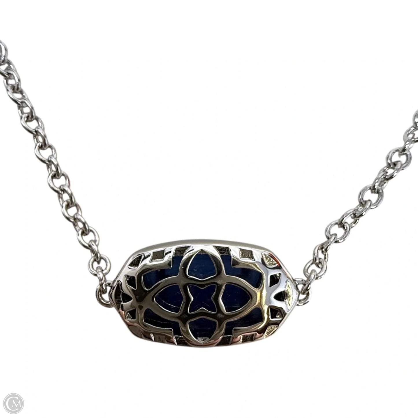 Elaina Silver Adjustable Chain Bracelet in Cobalt Cat’s Eye By Kendra Scott