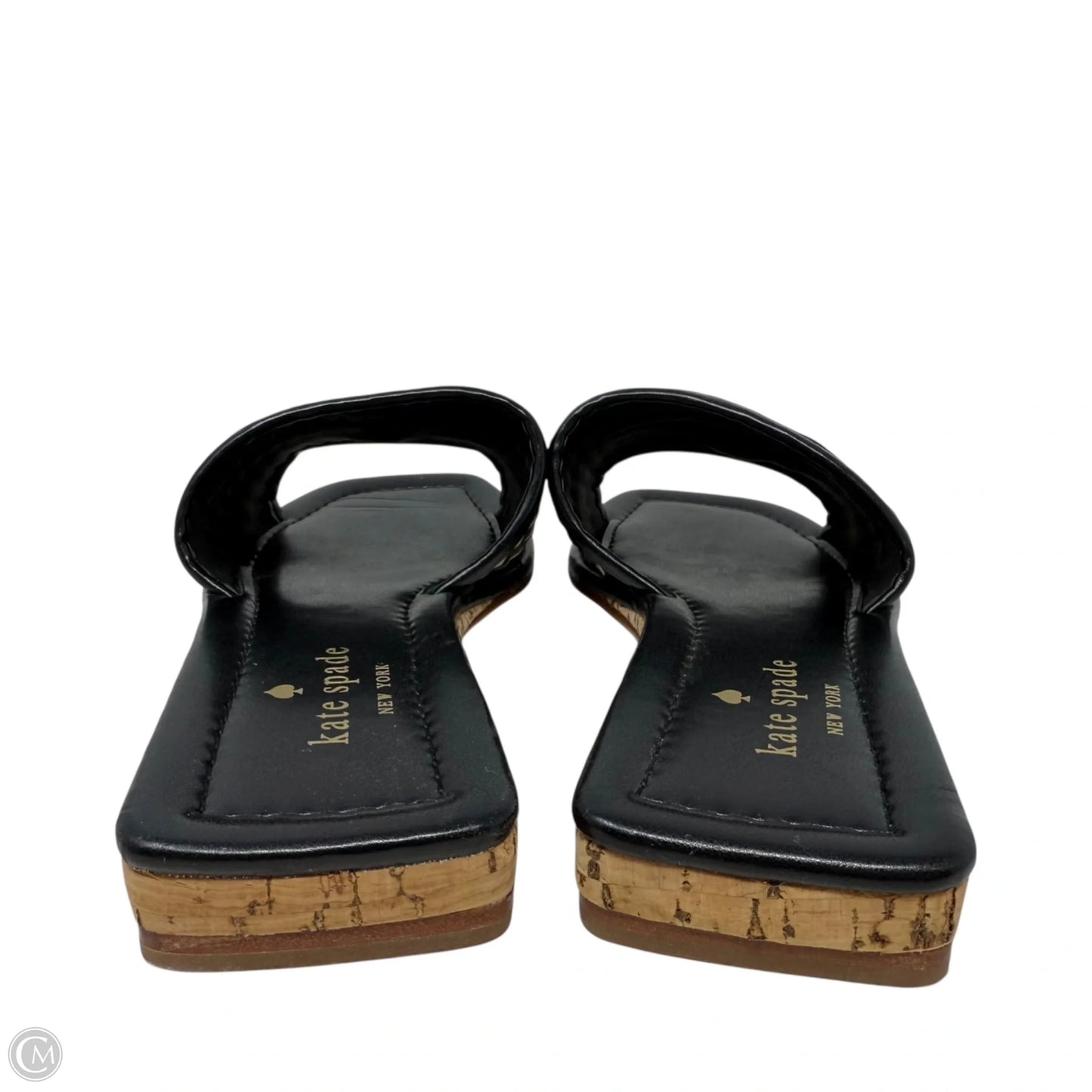 Juiliane Slide Sandals Designer By Kate Spade In Black & Cream, Size: 6.5
