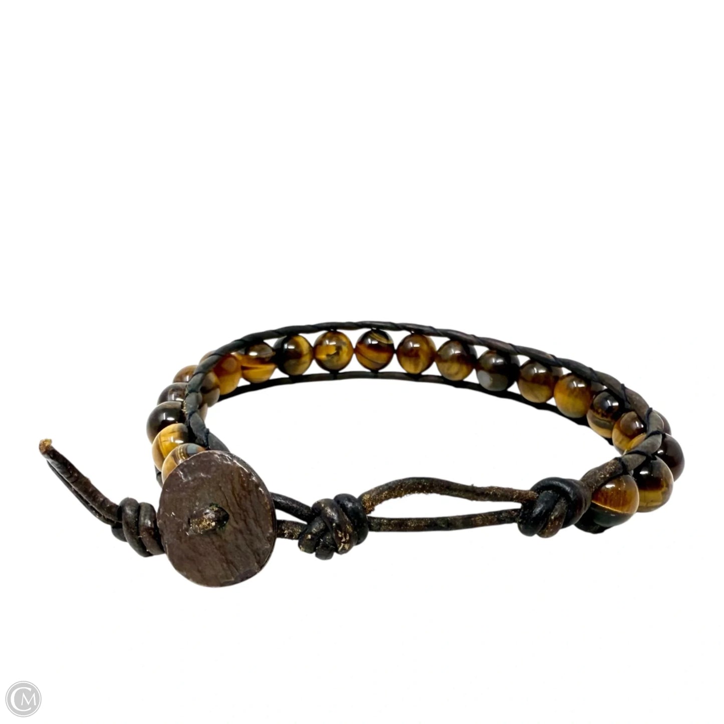 Tigers Eye & Leather Beaded Bracelet