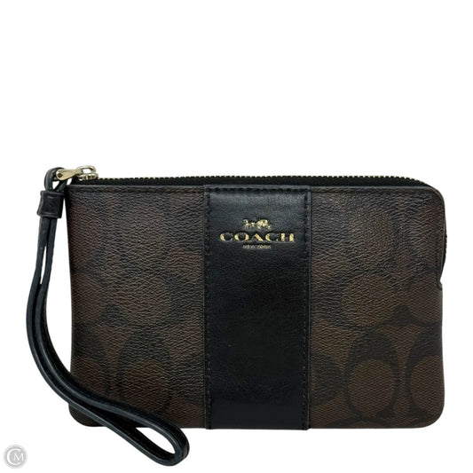 Corner Zip Wristlet With Stripe Designer By Coach, Size: Medium