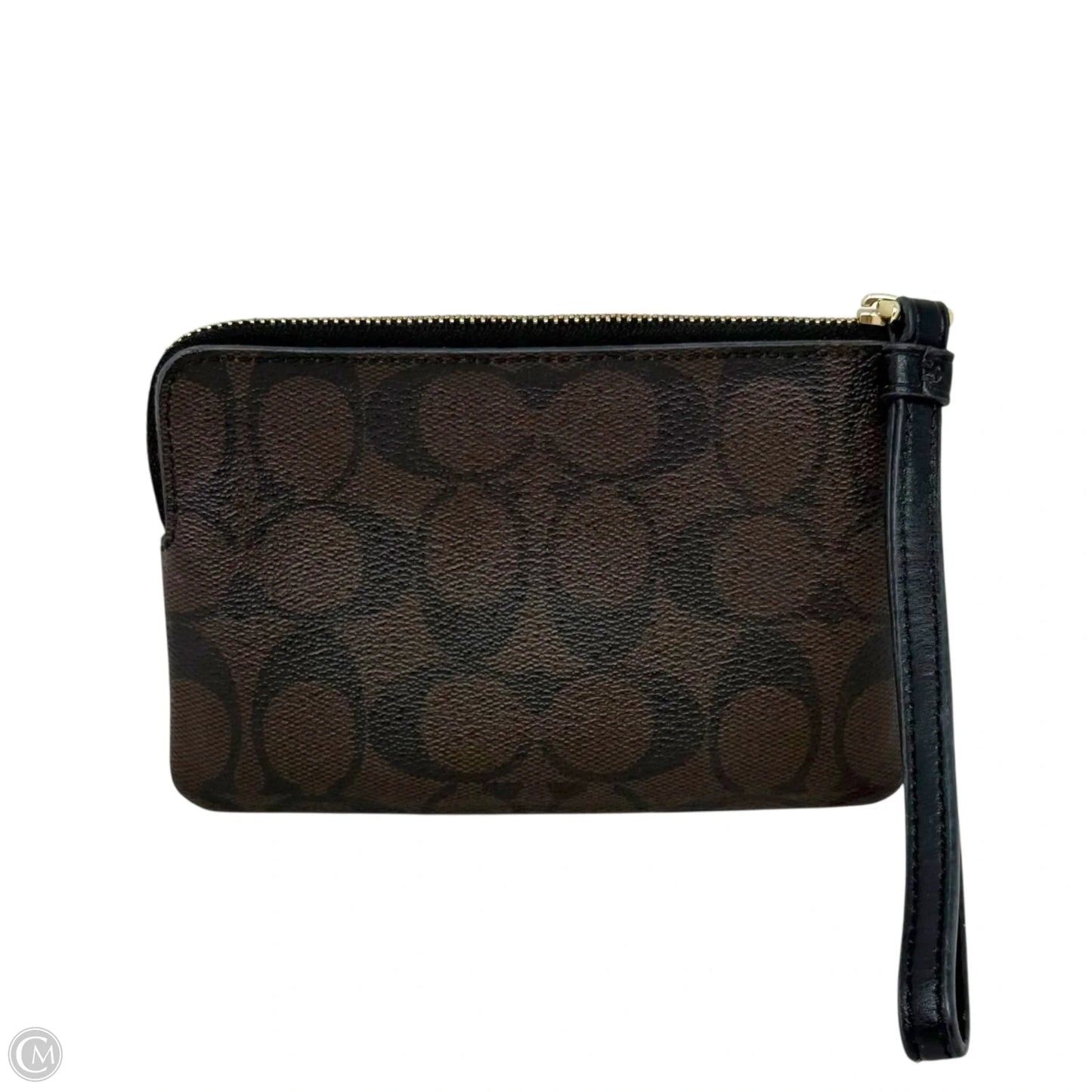 Corner Zip Wristlet With Stripe Designer By Coach, Size: Medium