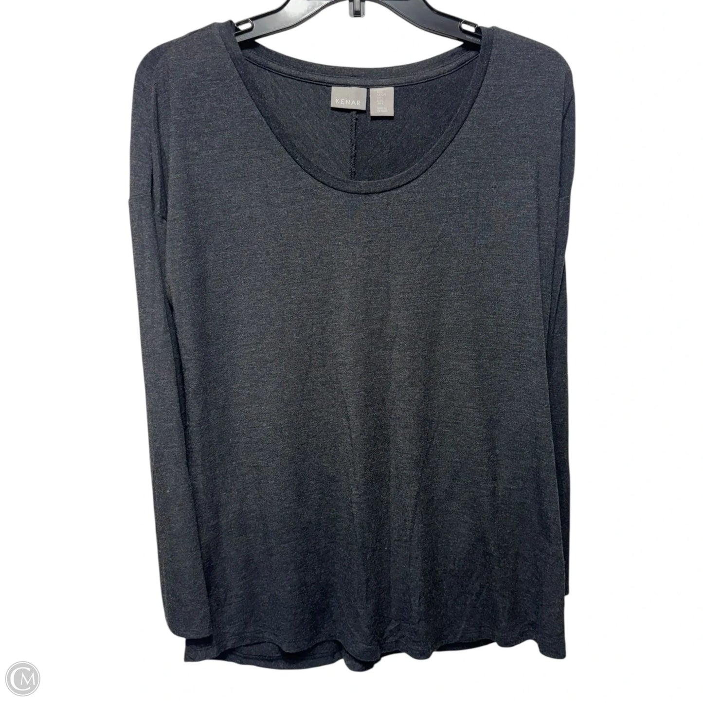 Top Long Sleeve By Kenar In Grey, Size: L