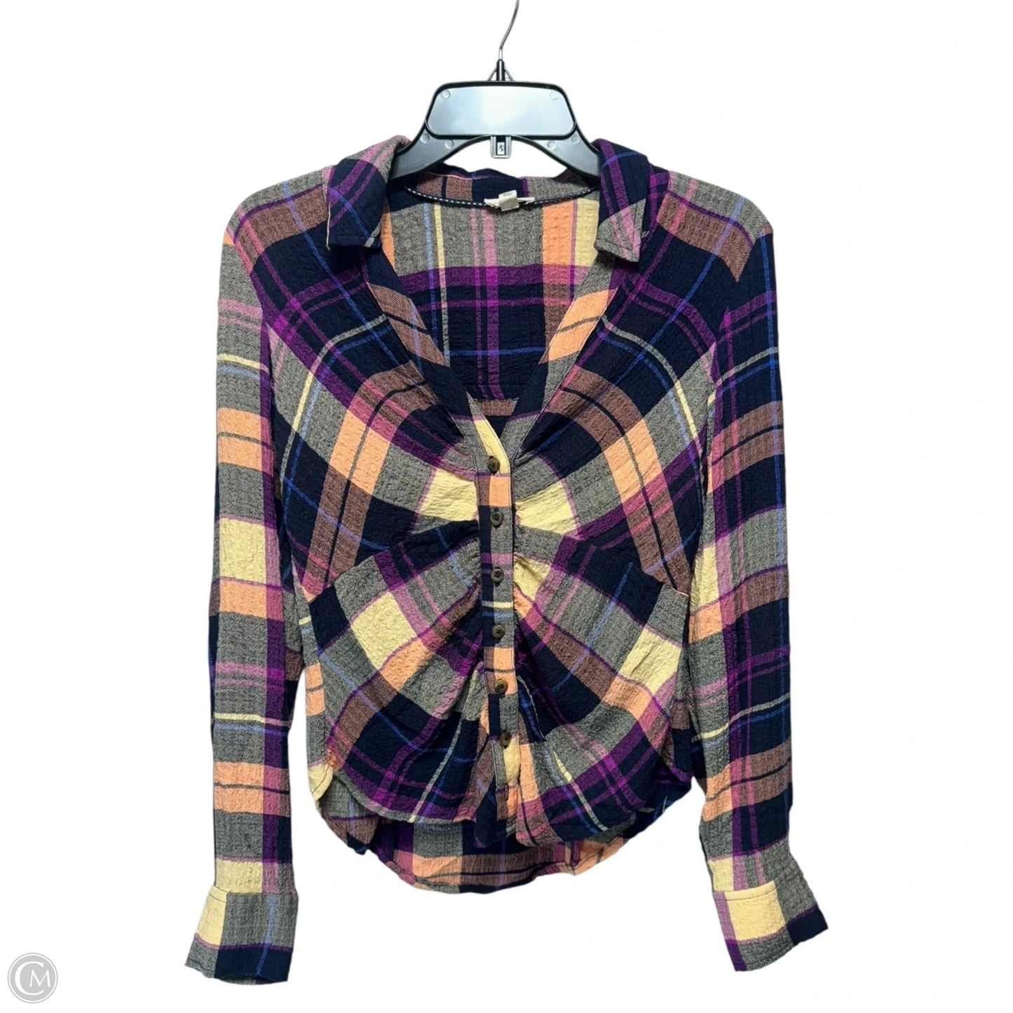 Top Long Sleeve By Pilcro In Plaid Pattern, Size: Xs