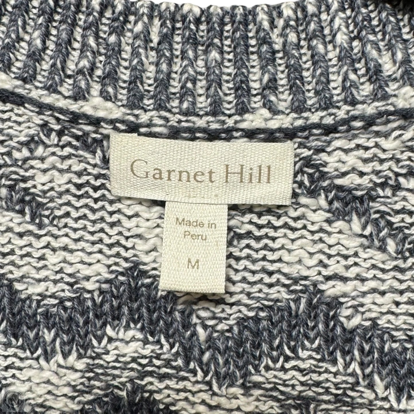 Vest Sweater By Garnet Hill In Blue & White, Size: M