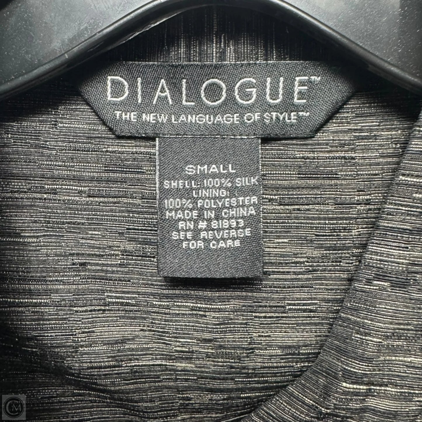 Silk Coat By Dialogue Qvc In Black & Grey, Size: S