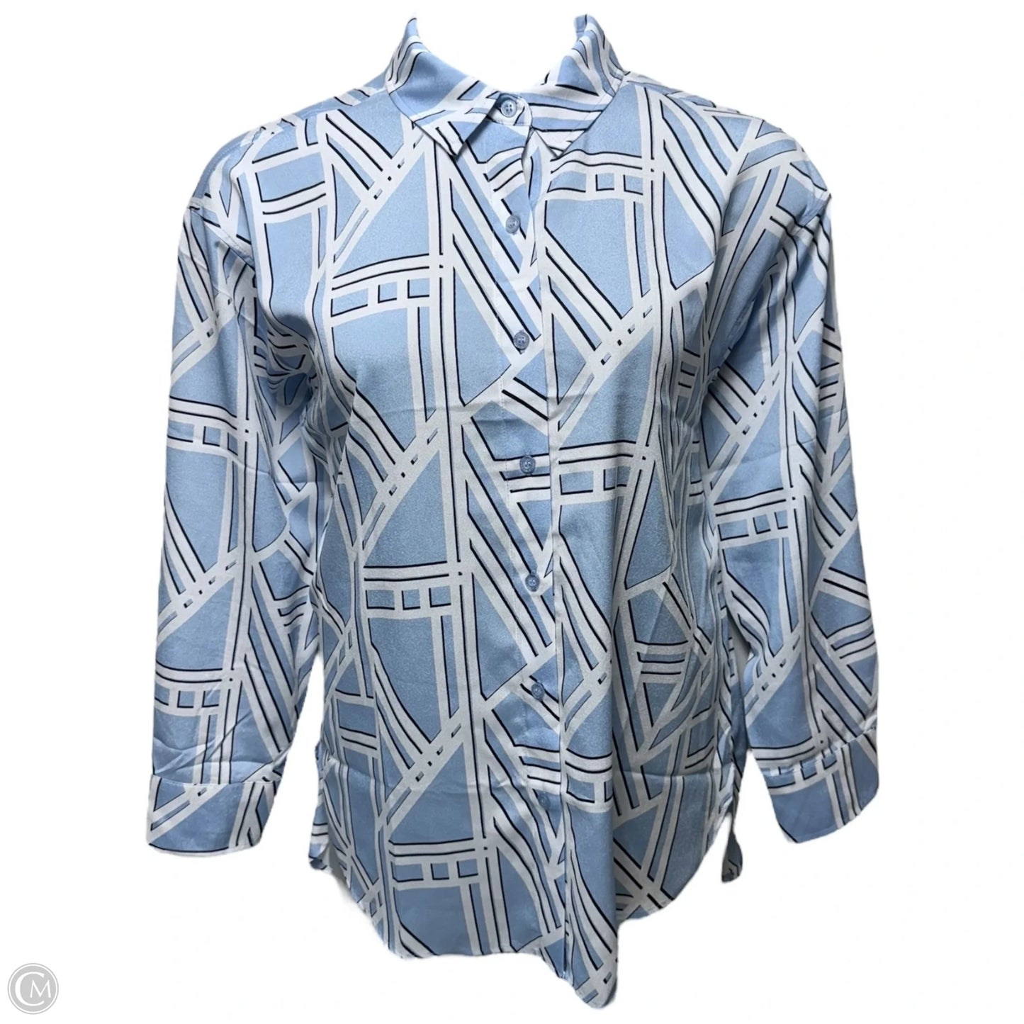 Top Long Sleeve Designer By Karl Lagerfeld In Geometric Pattern, Size: M