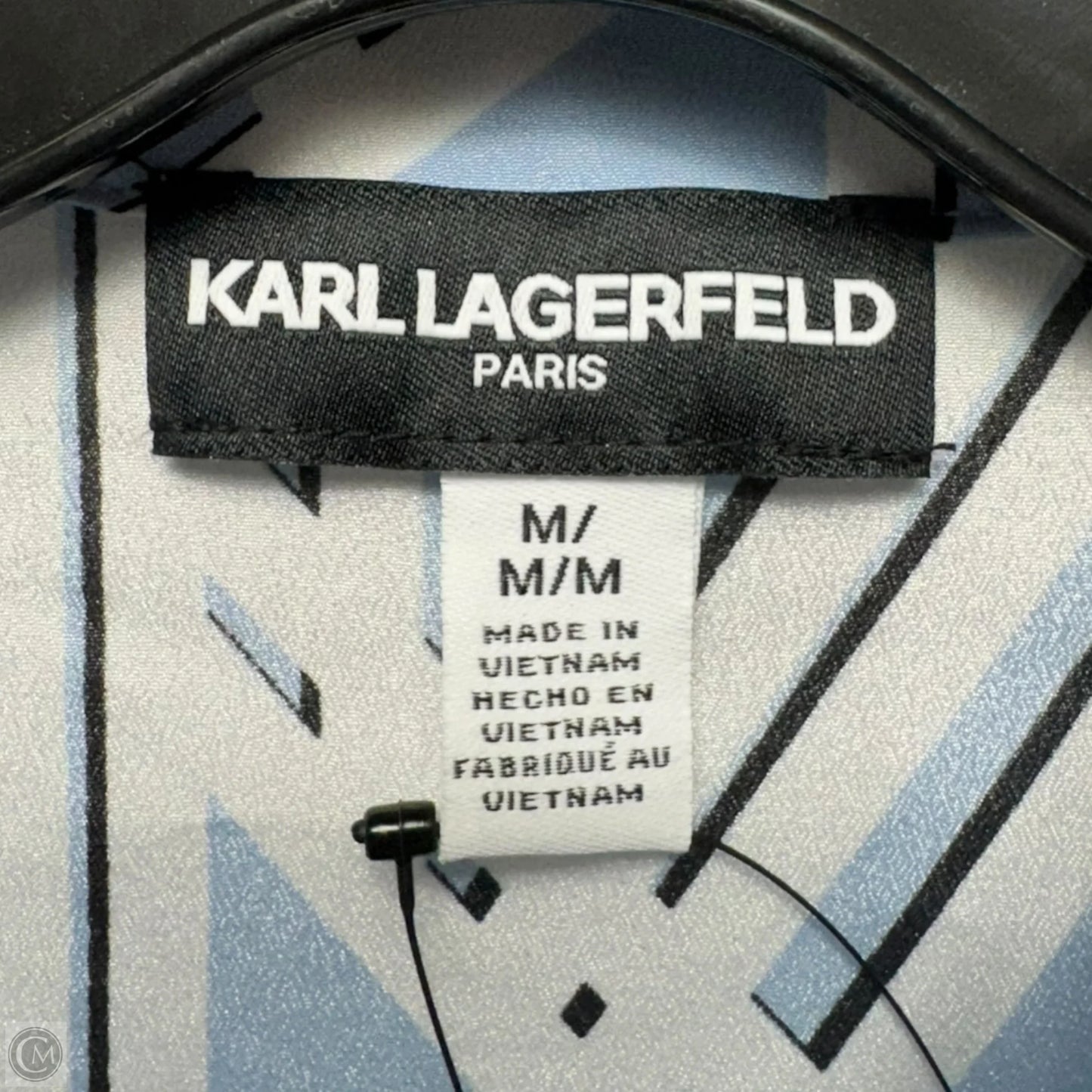 Top Long Sleeve Designer By Karl Lagerfeld In Geometric Pattern, Size: M
