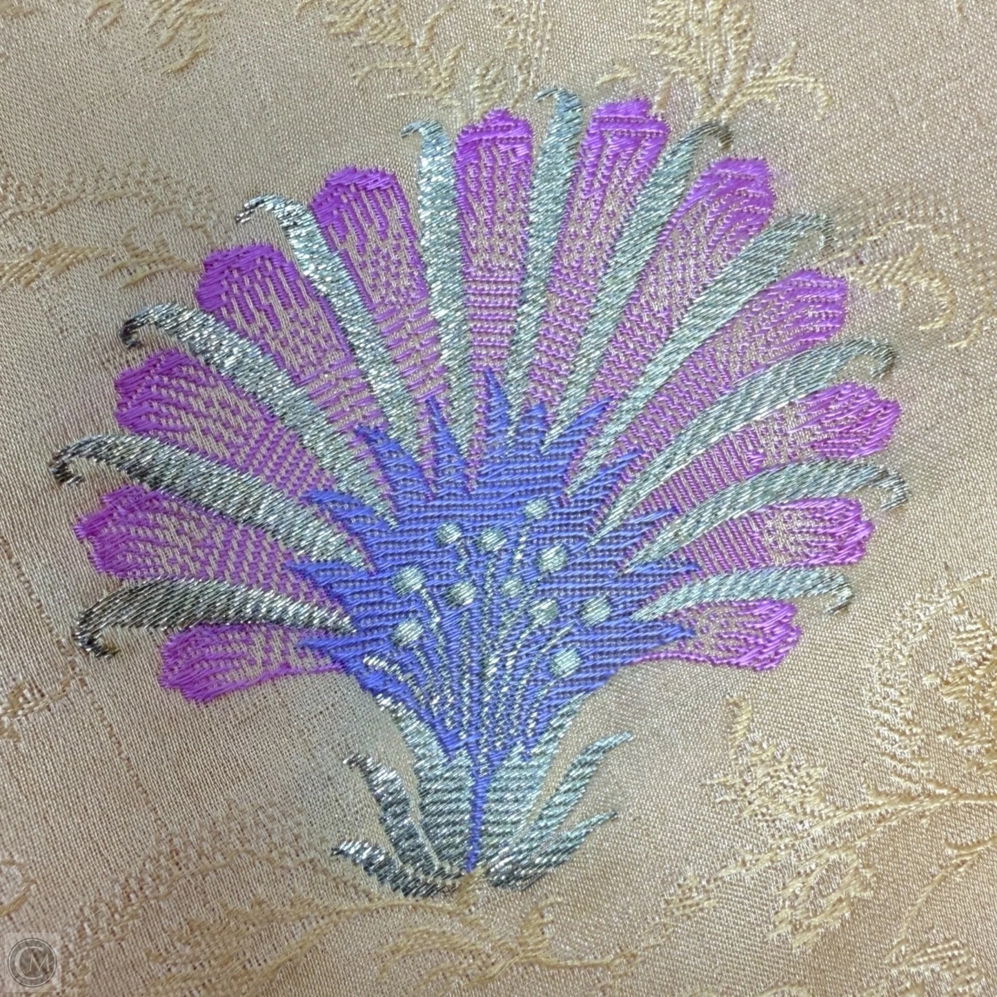 Metallic Embroidered Scarf Long