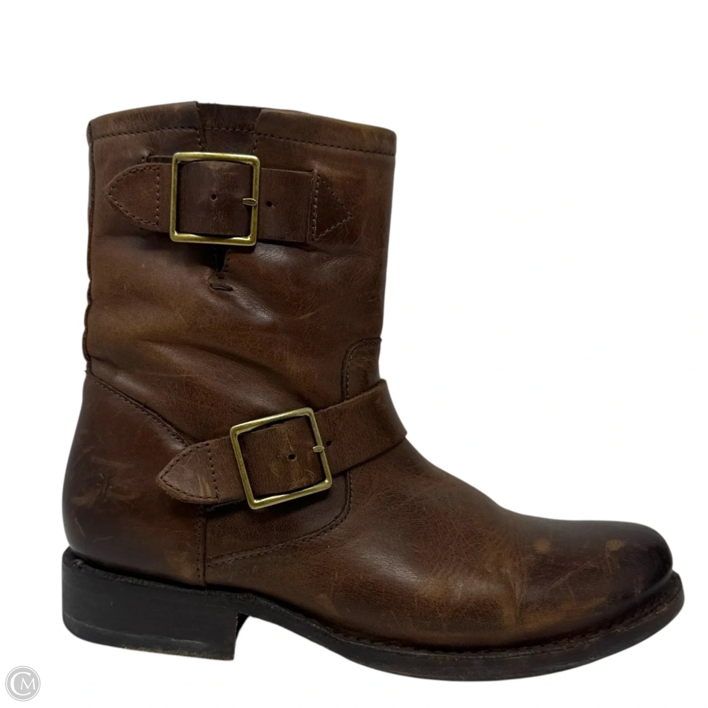 Vicky Engineer Short Boots Designer By Frye In Brown, Size: 7.5