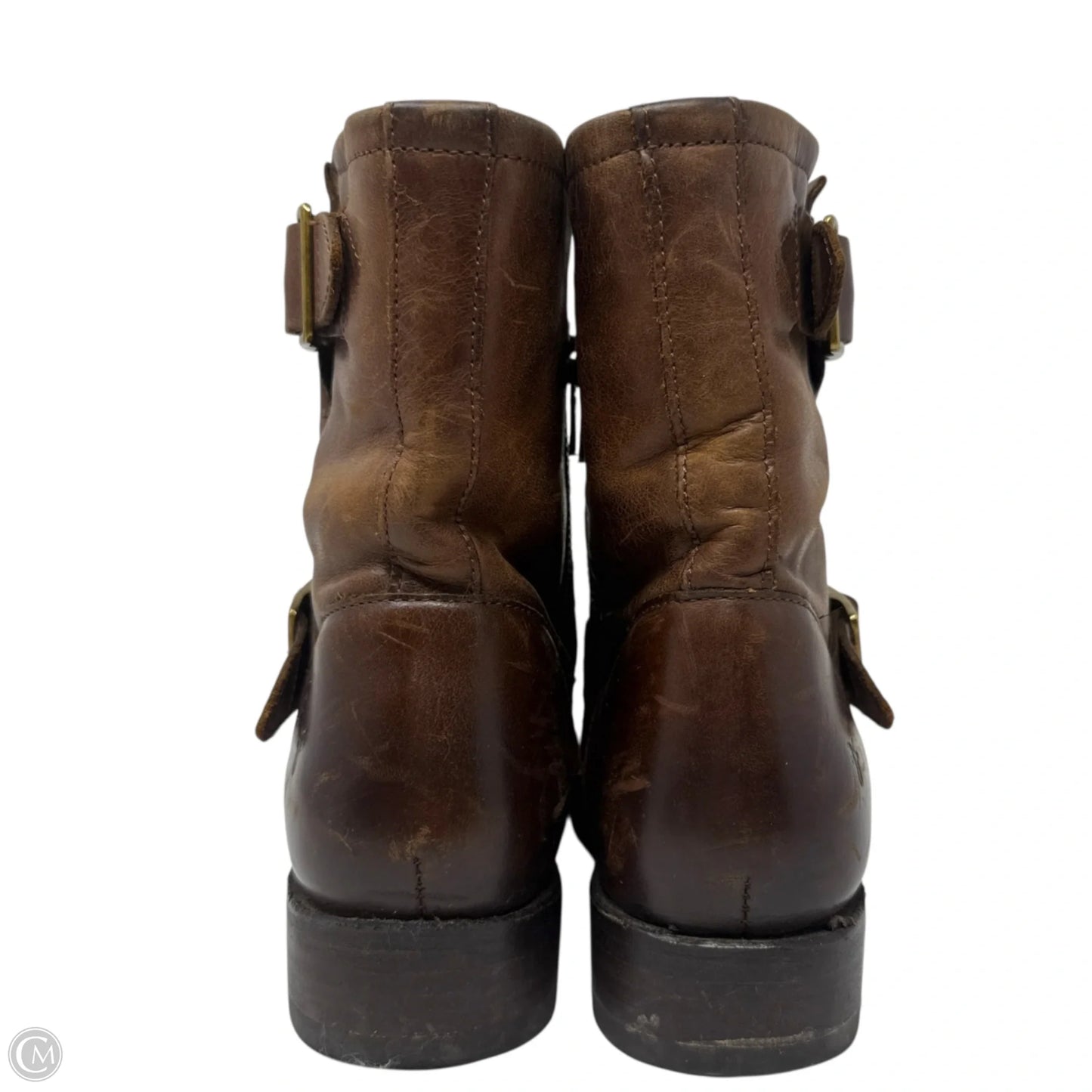 Vicky Engineer Short Boots Designer By Frye In Brown, Size: 7.5