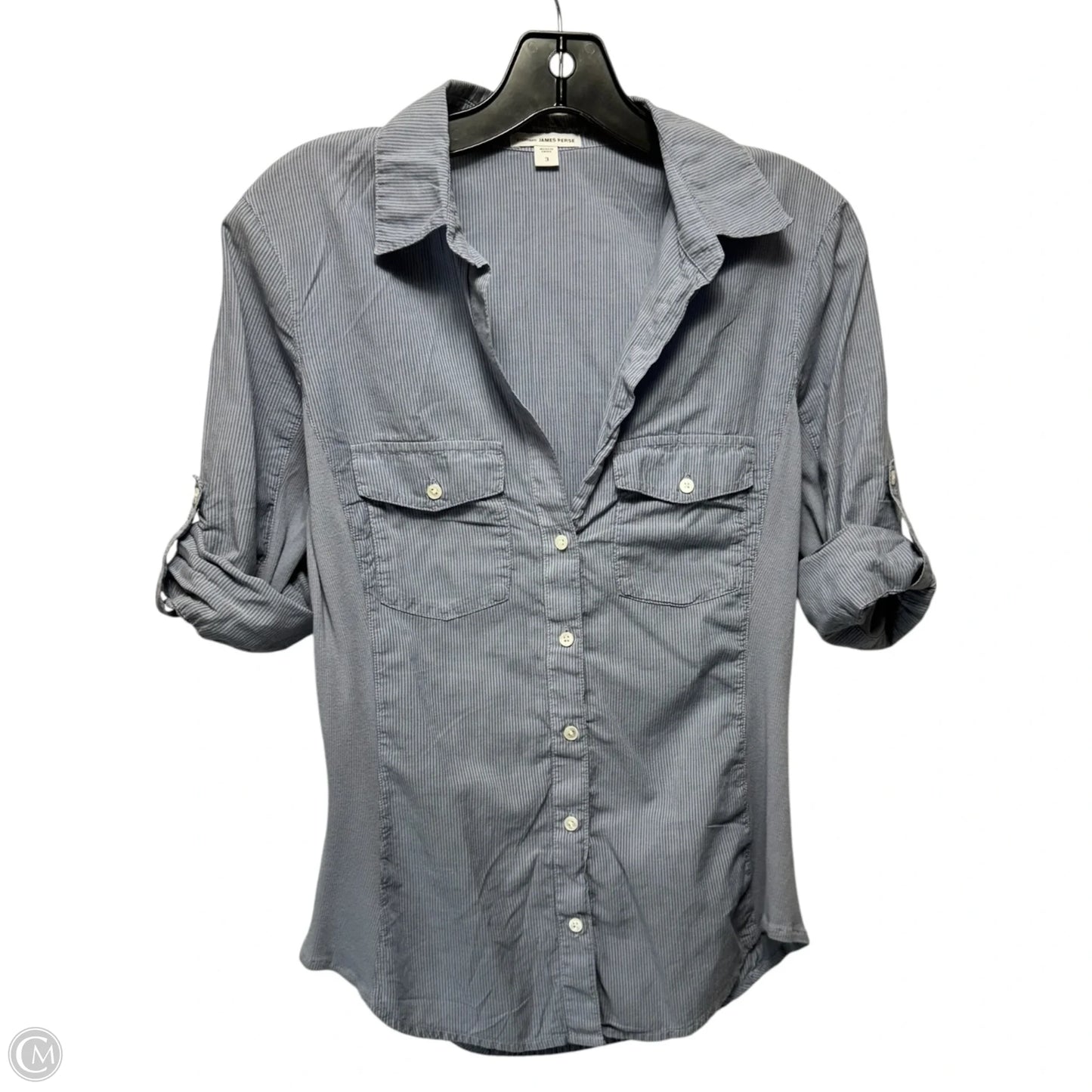Top 3/4 Sleeve By James Perse In Blue, Size: L