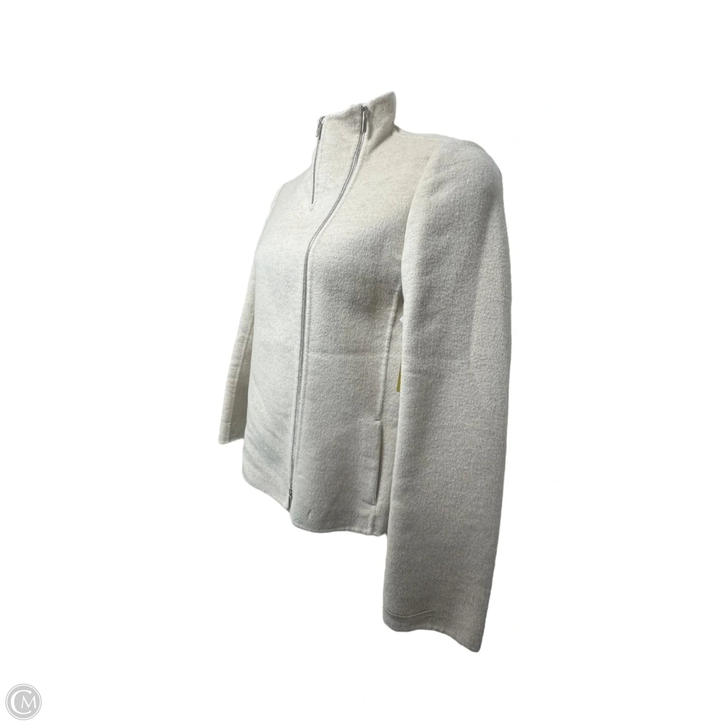 WOOL/ANGORA/CASHGORA BLEND Jacket Designer By Max Mara In Cream, Size: 10