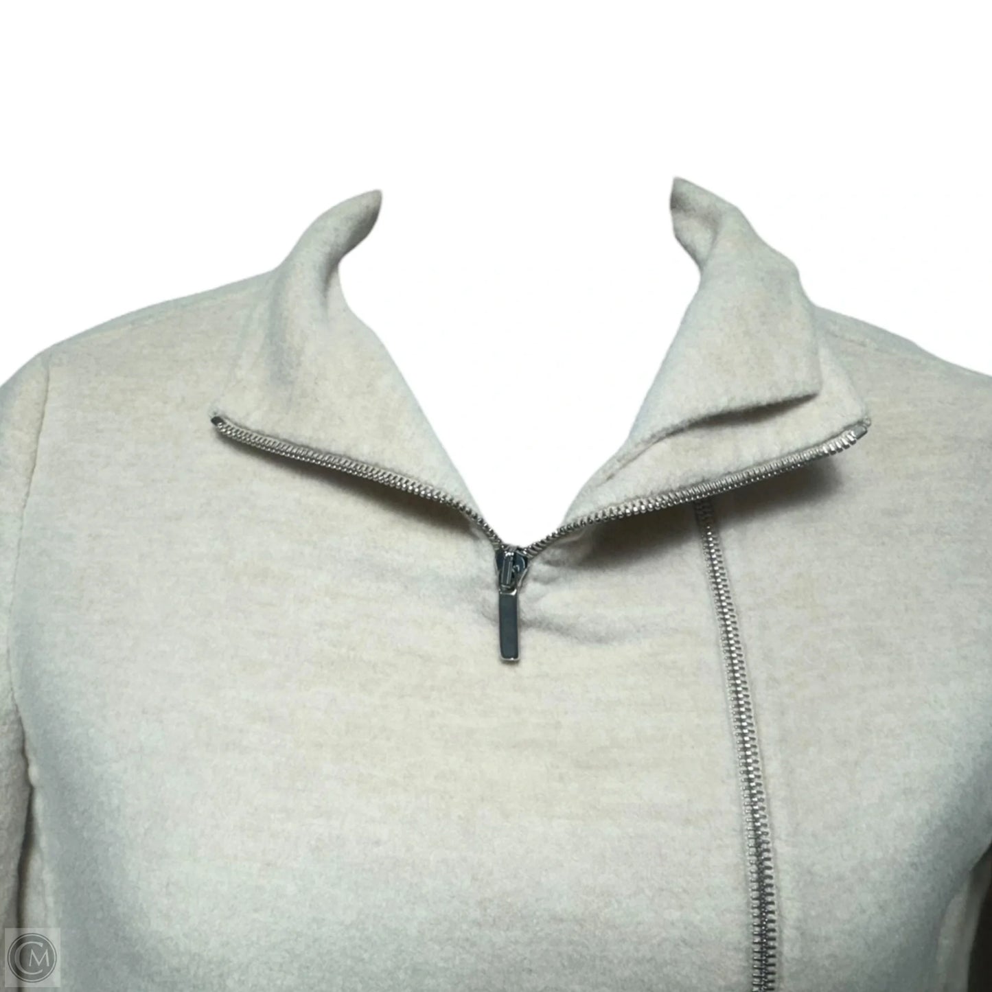 WOOL/ANGORA/CASHGORA BLEND Jacket Designer By Max Mara In Cream, Size: 10