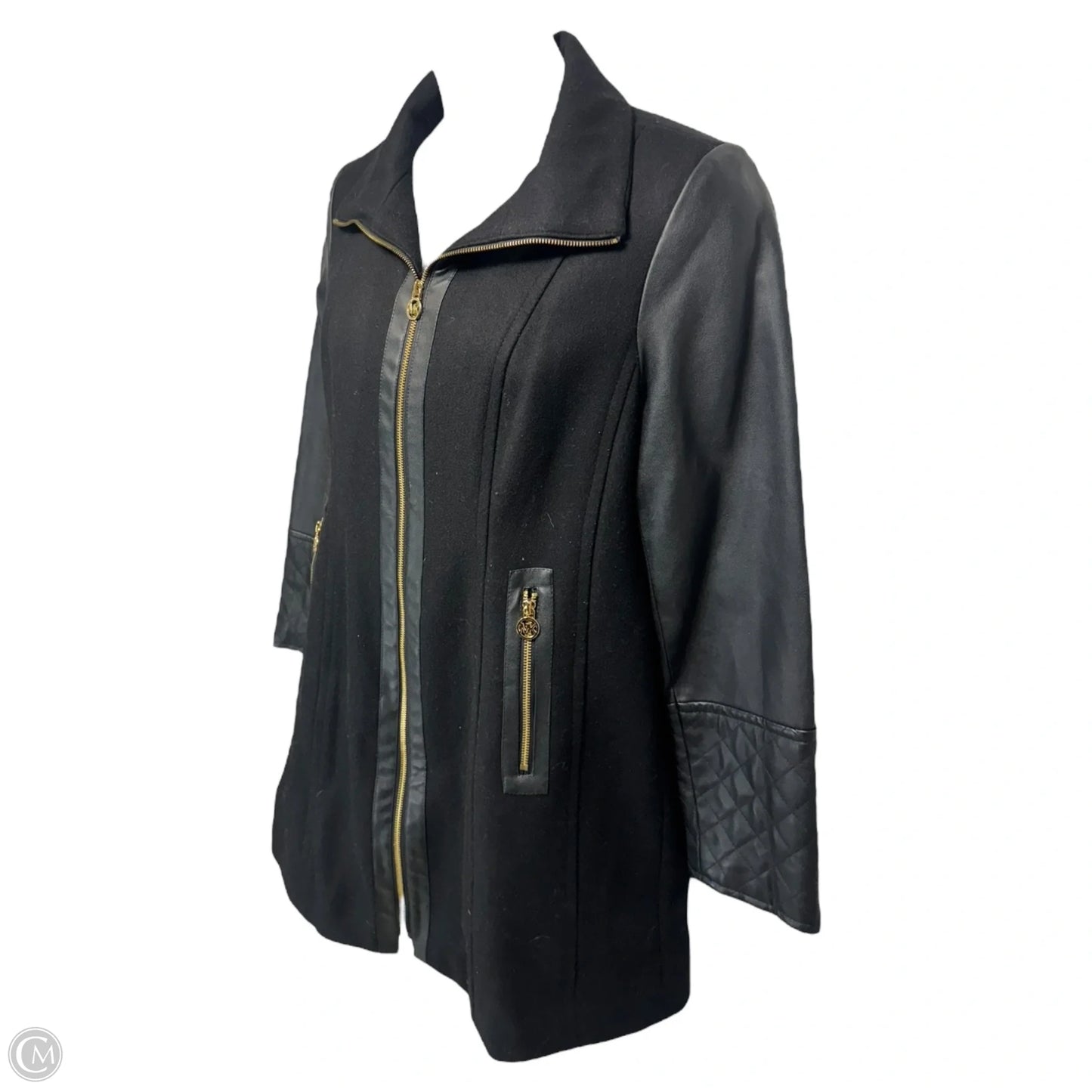 Wool Blend Coat By Michael By Michael Kors In Black, Size: 12