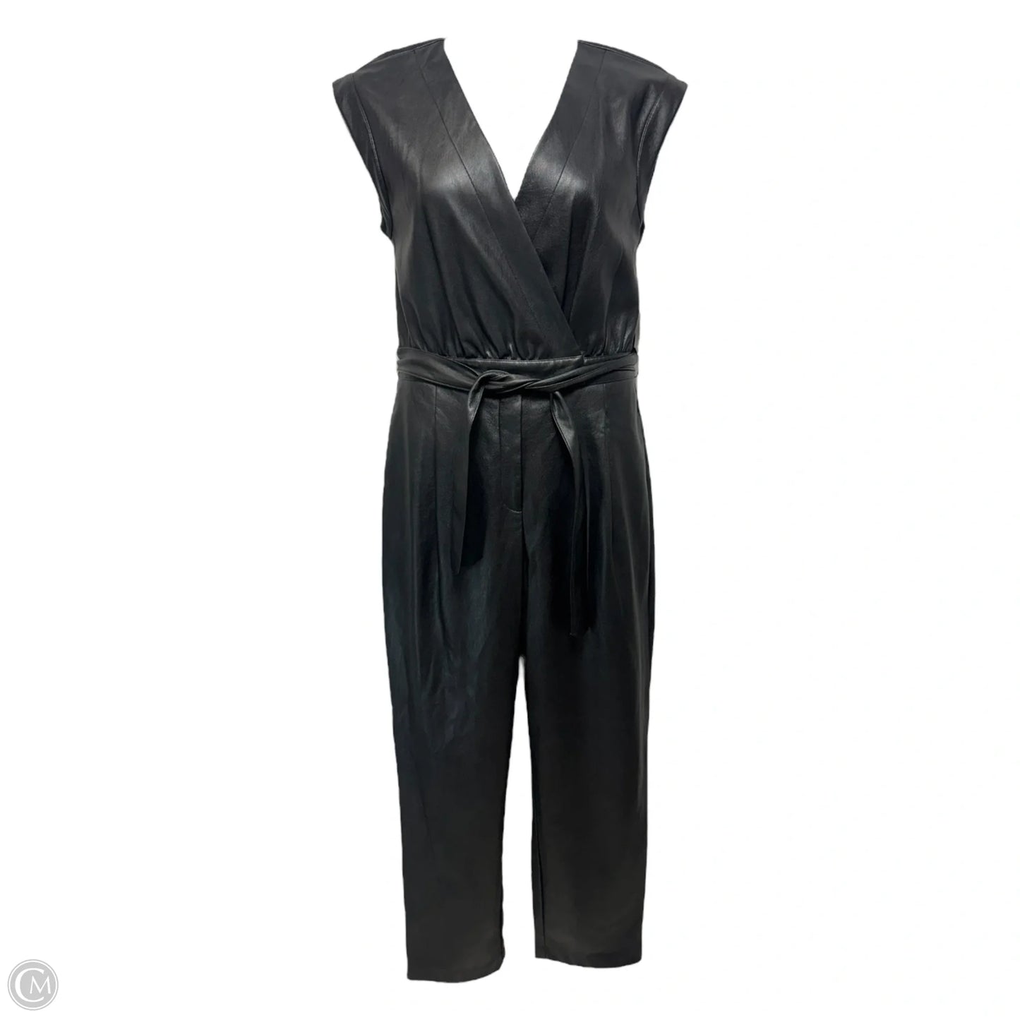 Faux Leather Jumpsuit By Inc In Black, Size: M