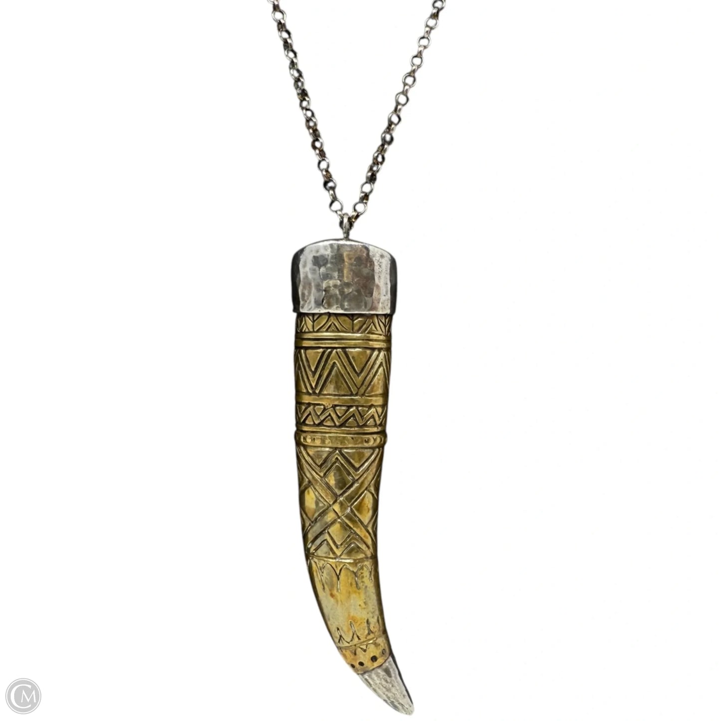 Adventure Seeker Etched Horn Sterling Silver Pendant Necklace N3238 By Silpada