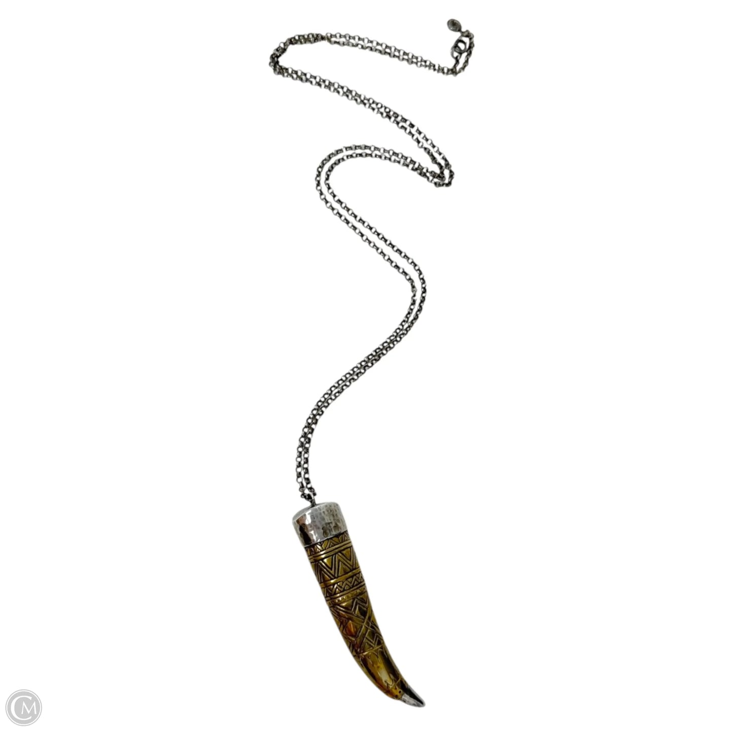 Adventure Seeker Etched Horn Sterling Silver Pendant Necklace N3238 By Silpada
