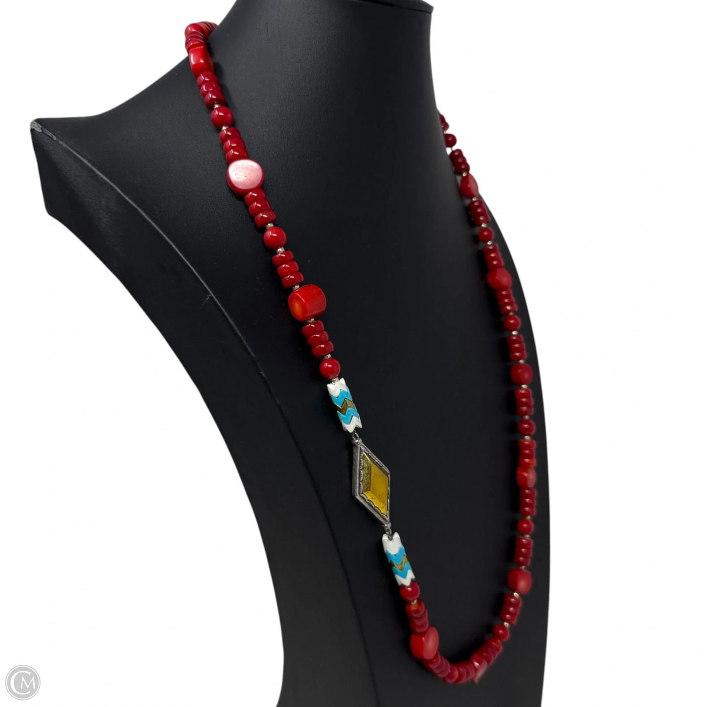 Under The Sun Sterling Silver, Brass, Red Coral, & Howlite Necklace By Silpada