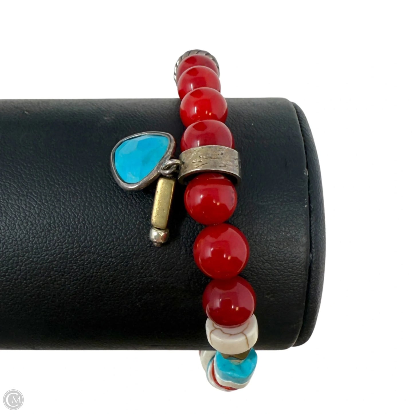 Under The Sun Sterling Silver, Brass, Coral & Howlite Beaded Stretch Bracelet By Silpada