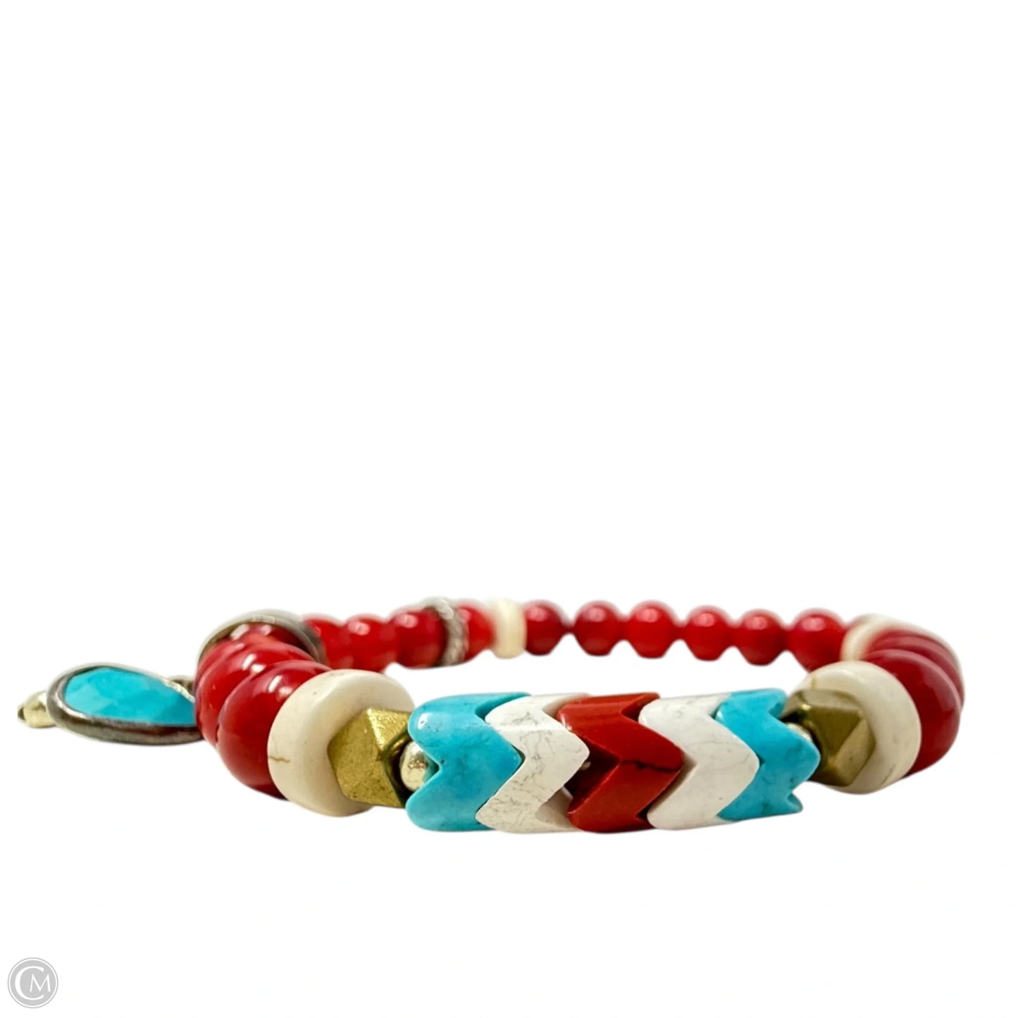 Under The Sun Sterling Silver, Brass, Coral & Howlite Beaded Stretch Bracelet By Silpada