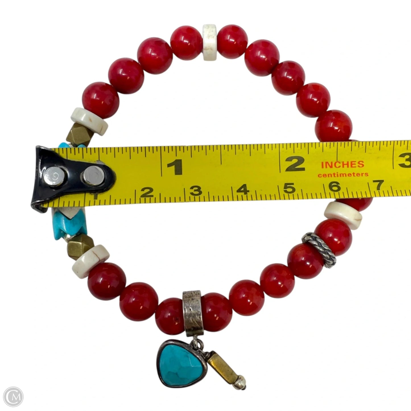 Under The Sun Sterling Silver, Brass, Coral & Howlite Beaded Stretch Bracelet By Silpada