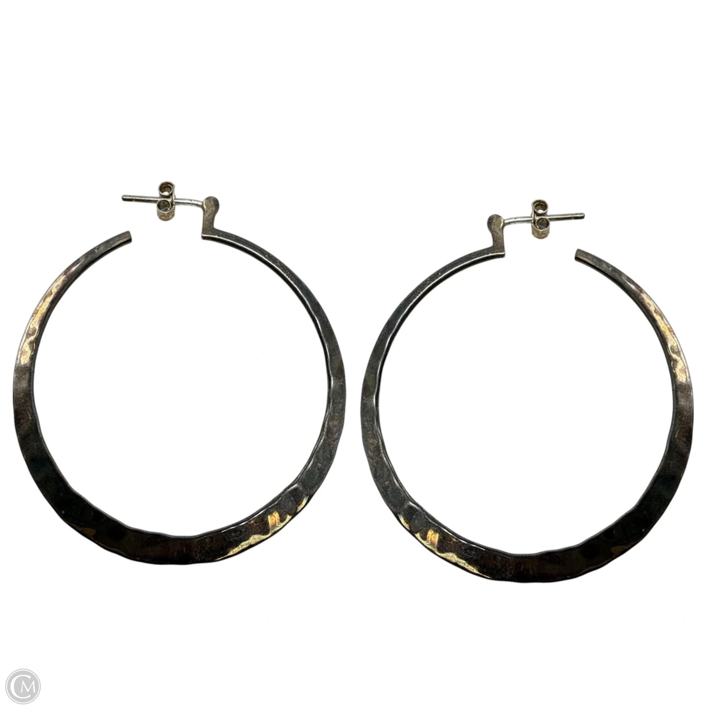 Sterling Silver Hammered Hoop Earrings P1287 By Silpada