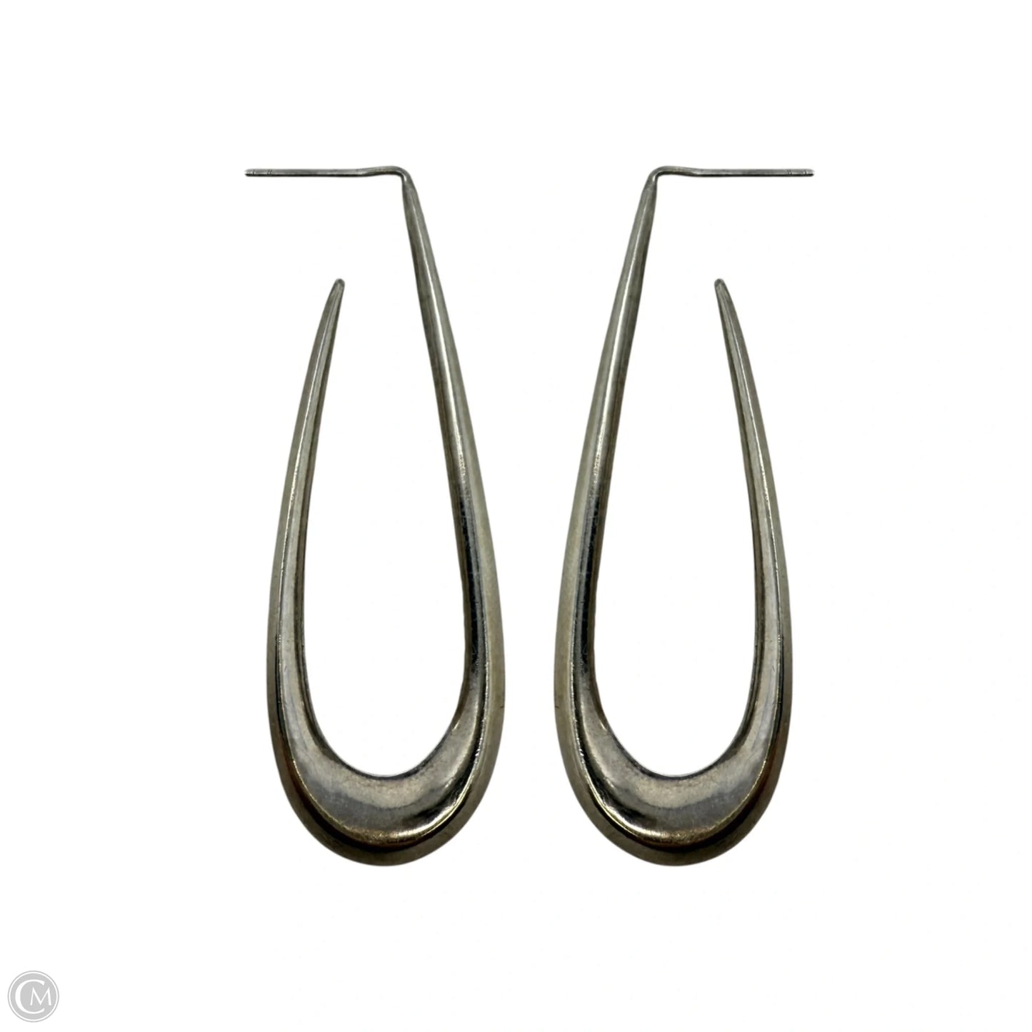 Silver Oval Hoop Earrings