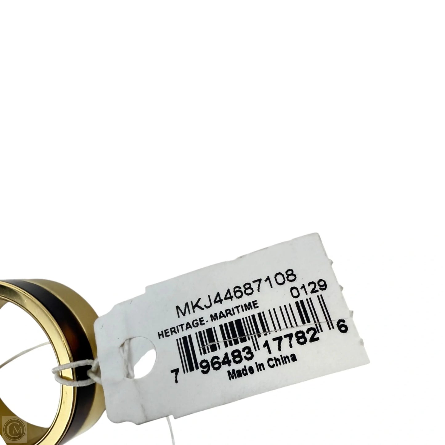 Gold-Tone Colorblocked Band Ring By Michael By Michael Kors, Size: 7