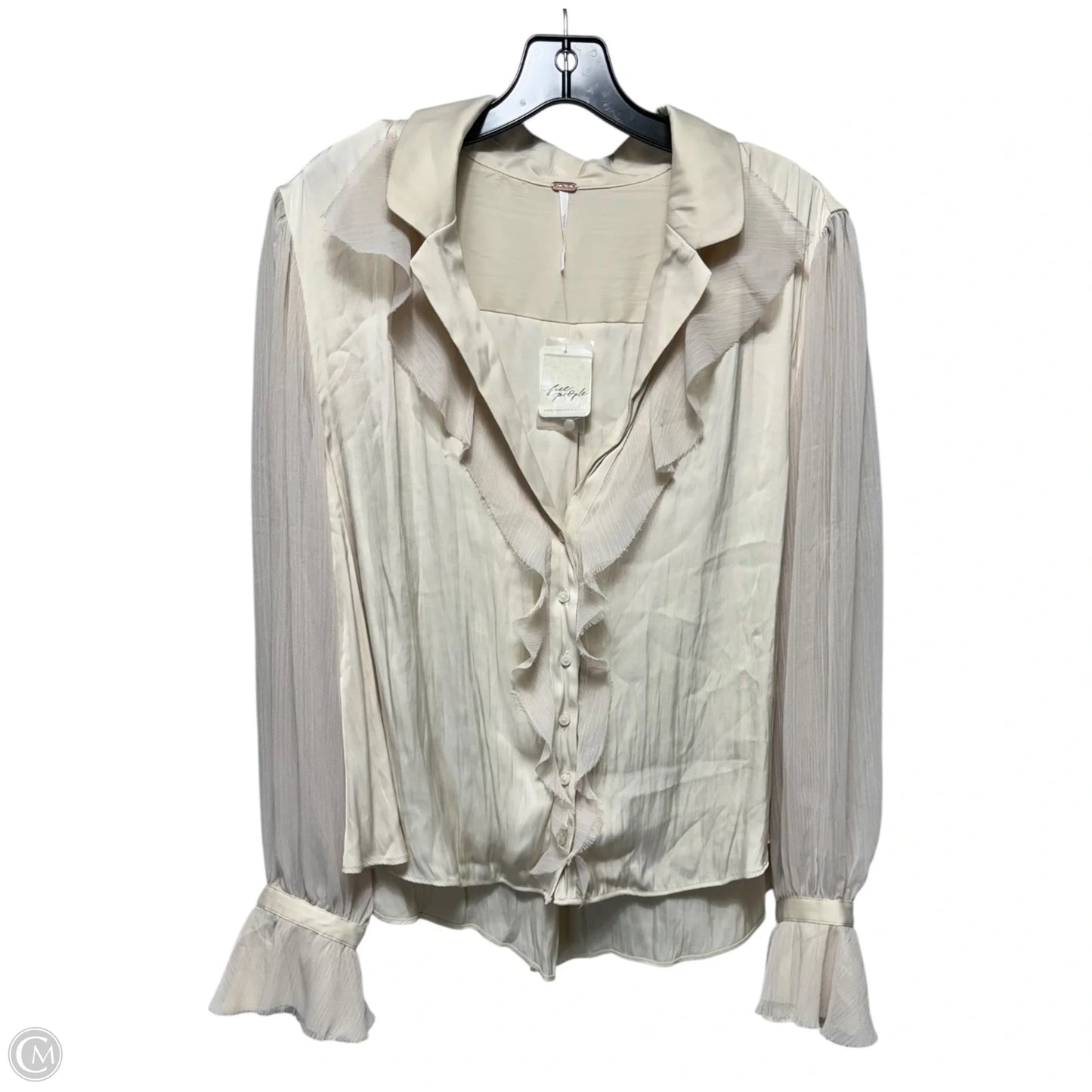 Top Long Sleeve By Free People In Cream, Size: L