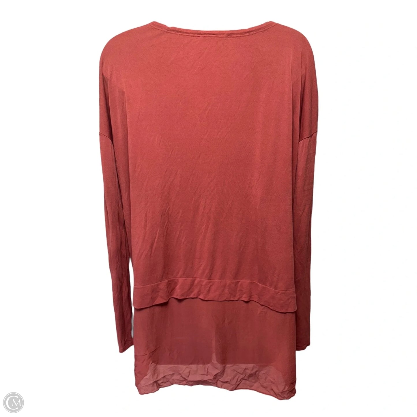 Silk Top Long Sleeve By Eileen Fisher In Red, Size: S