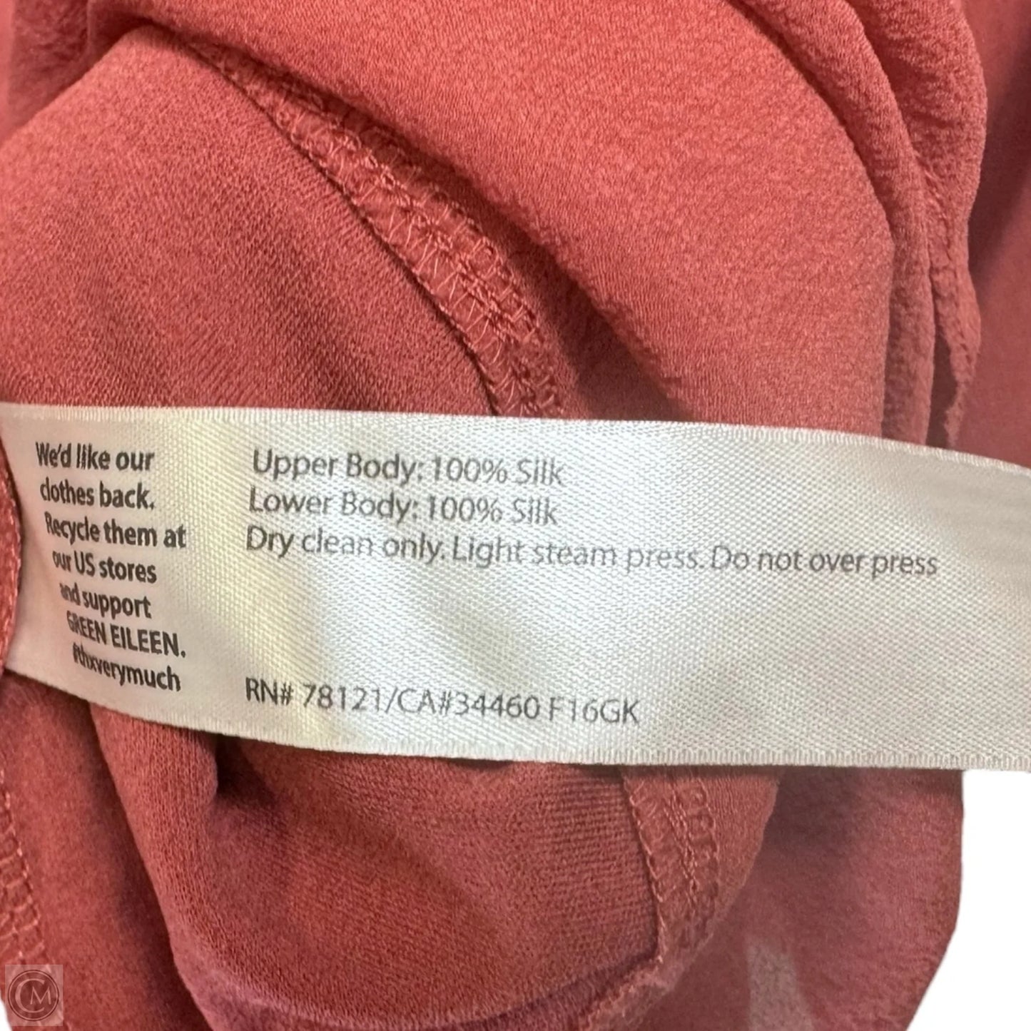 Silk Top Long Sleeve By Eileen Fisher In Red, Size: S