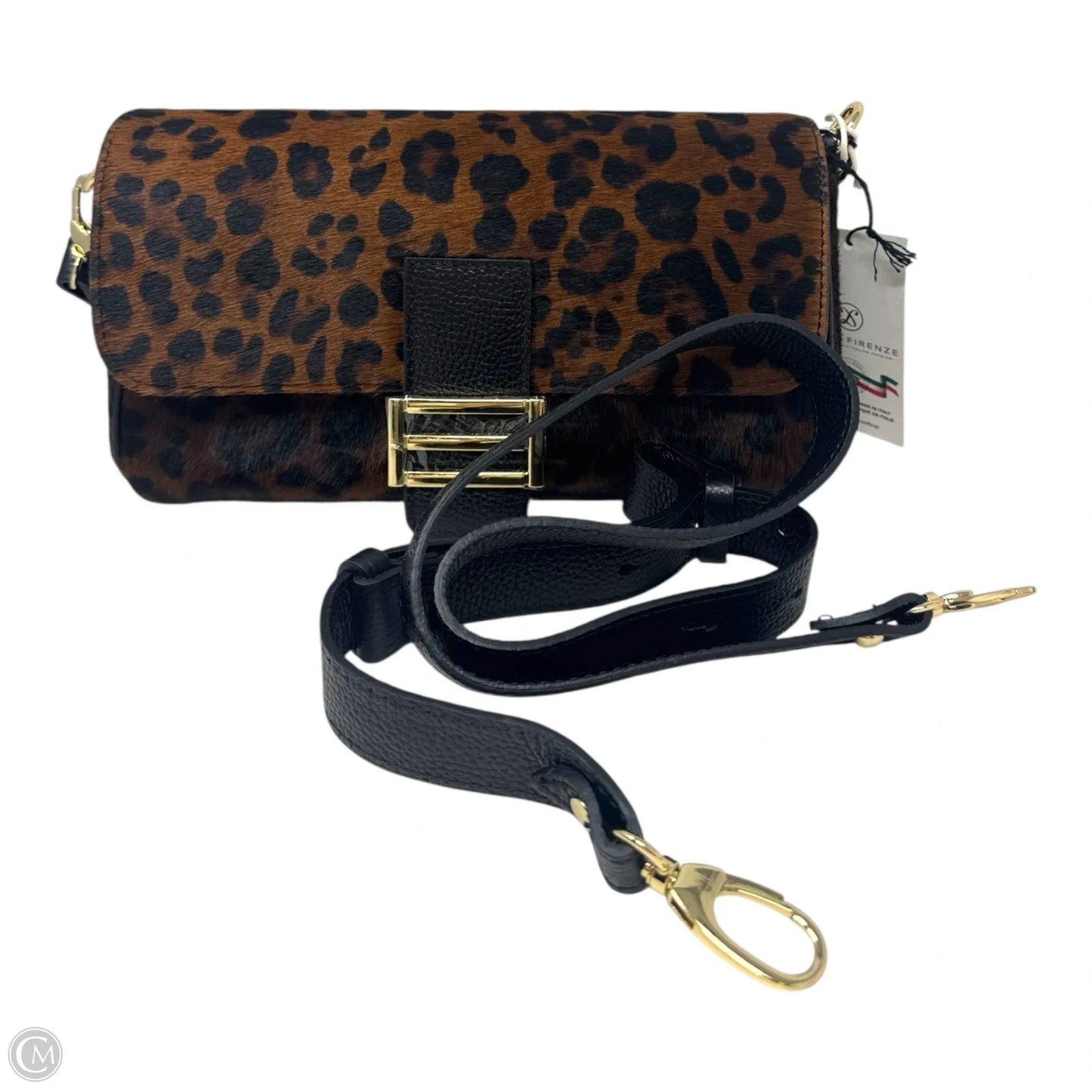 Leopard Horsehair Handbag Leather By Cmb, Size: Medium