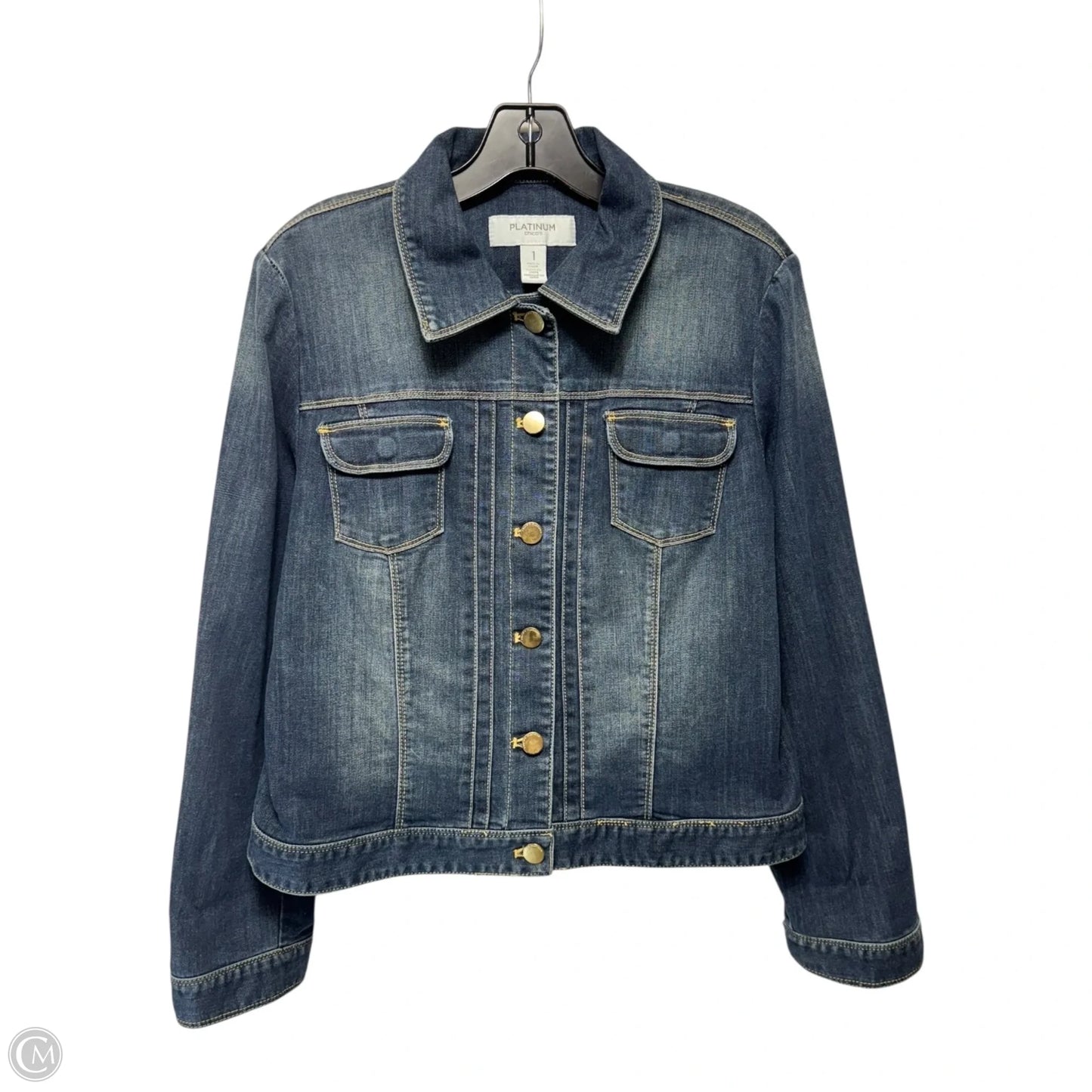 Jacket Denim By Chicos In Blue Denim, Size: M