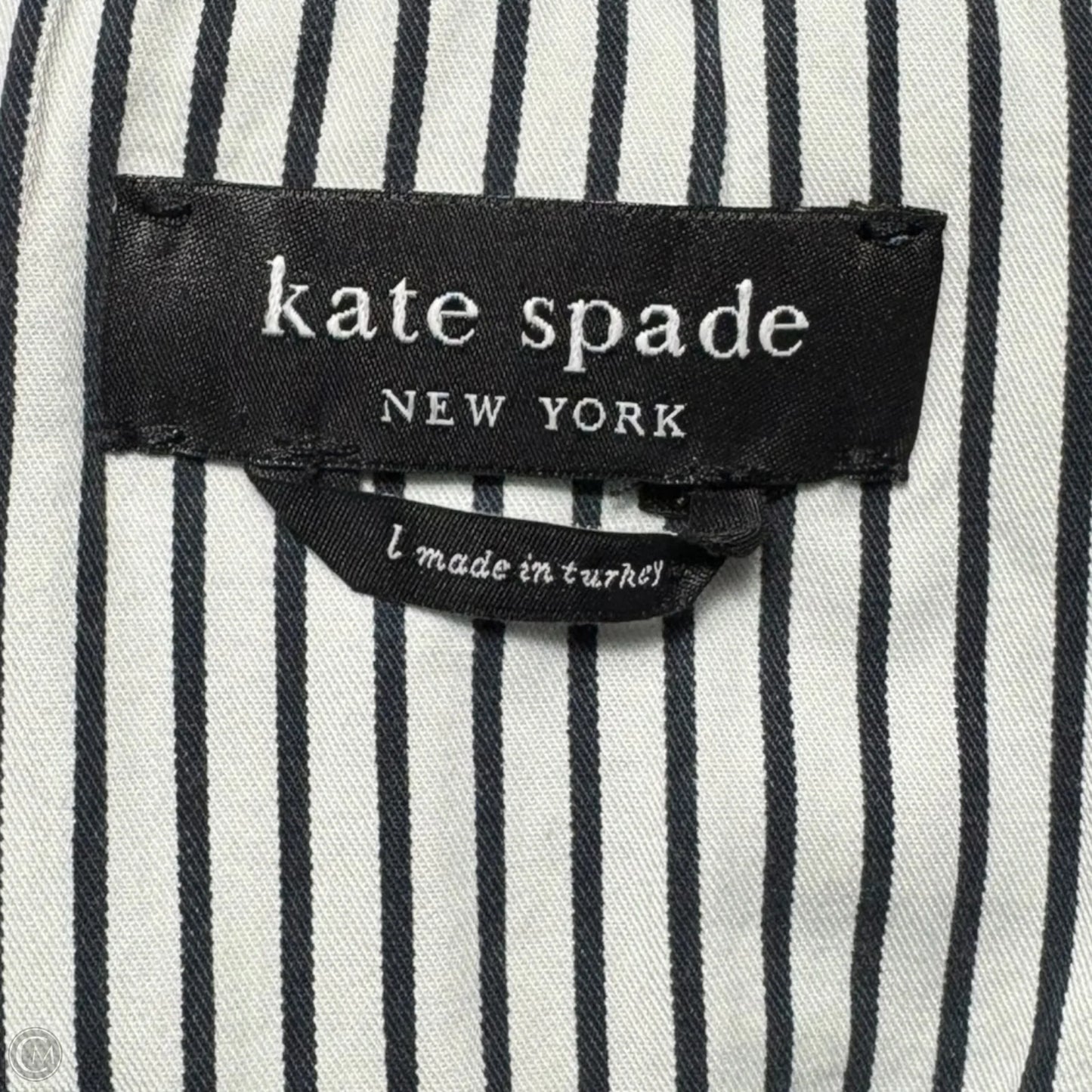 Jacket Designer By Kate Spade In Blue Denim, Size: L
