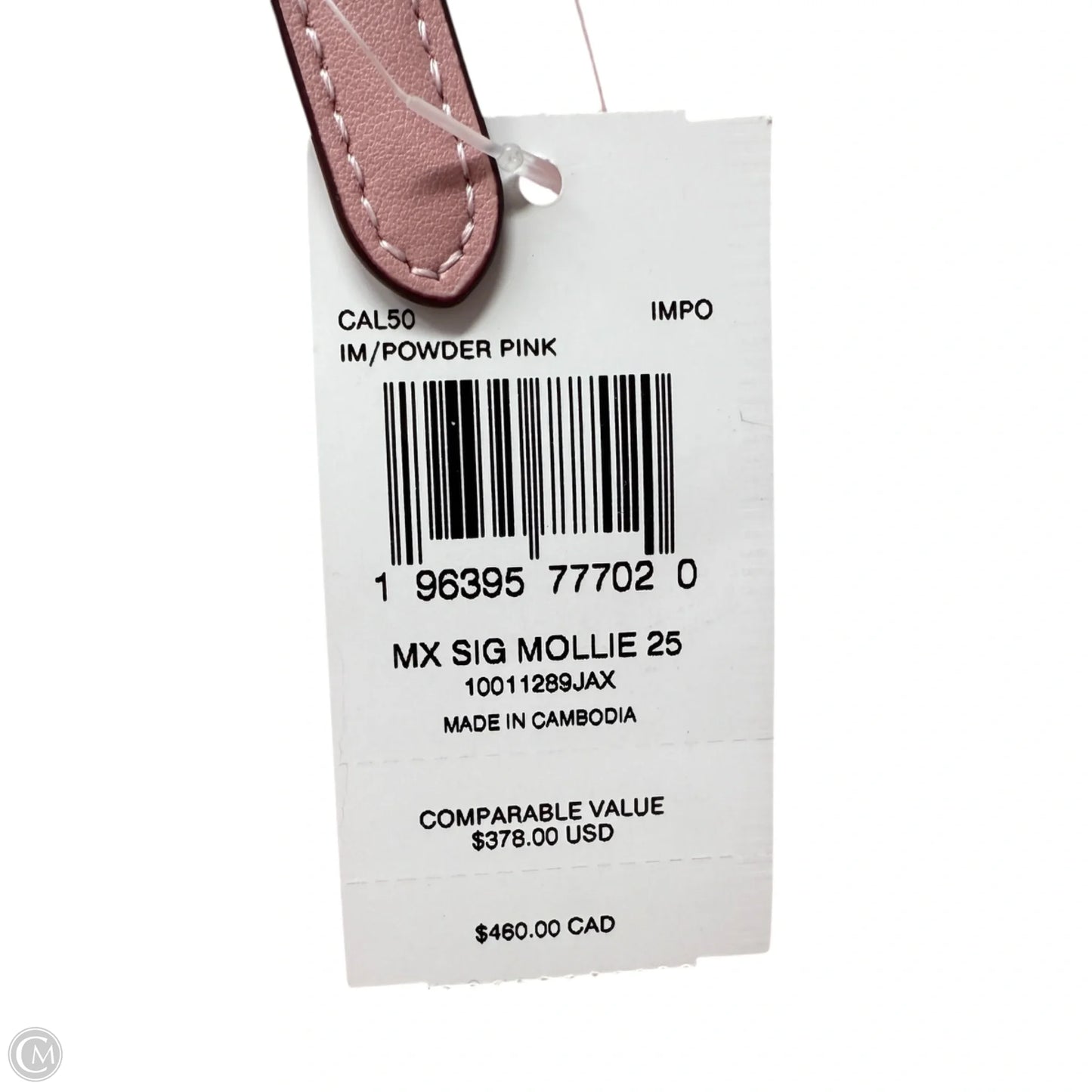 Mollie 25 Tote Designer By Coach In Powder Pink Coated Canvas, Size: Medium