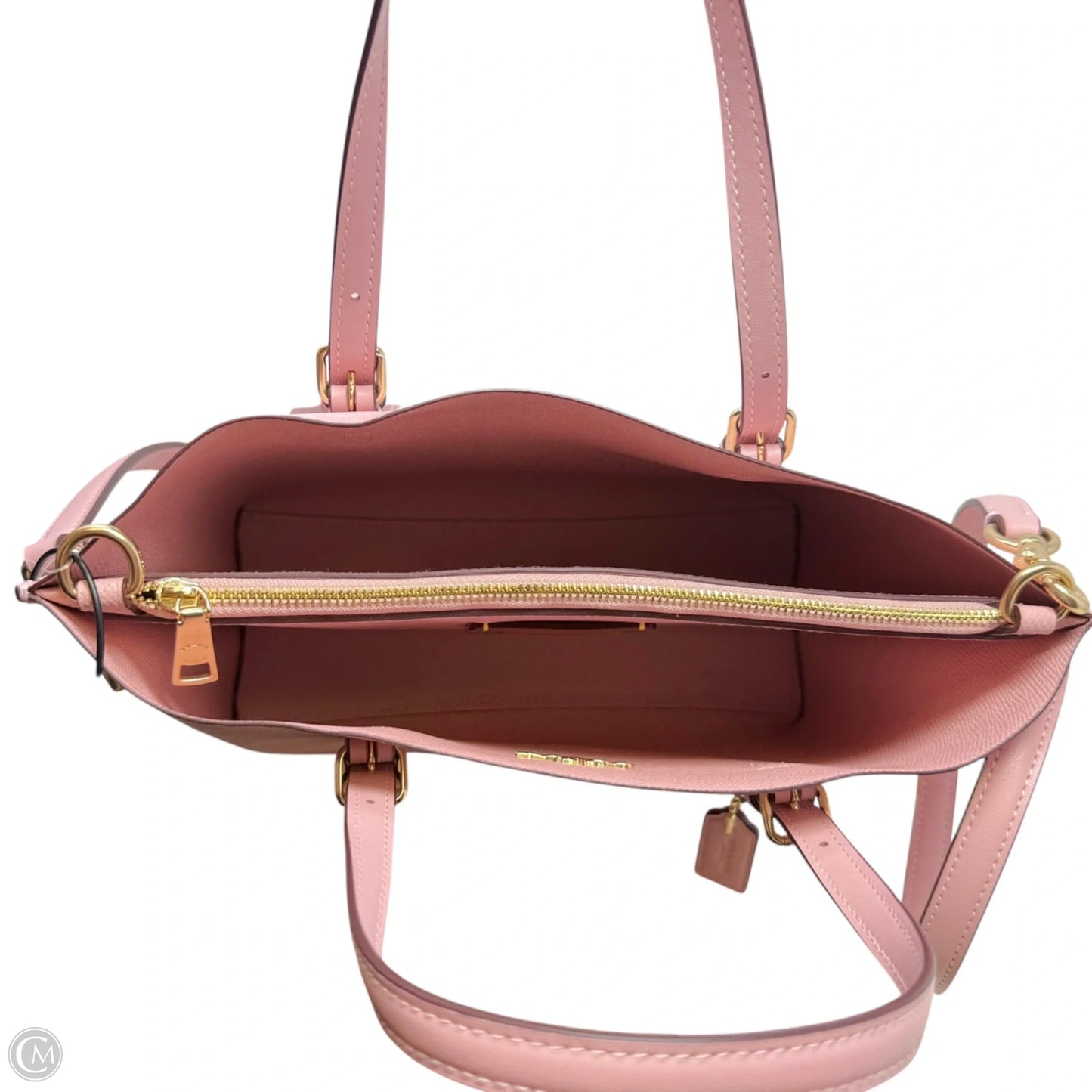 Mollie 25 Tote Designer By Coach In Powder Pink Coated Canvas, Size: Medium