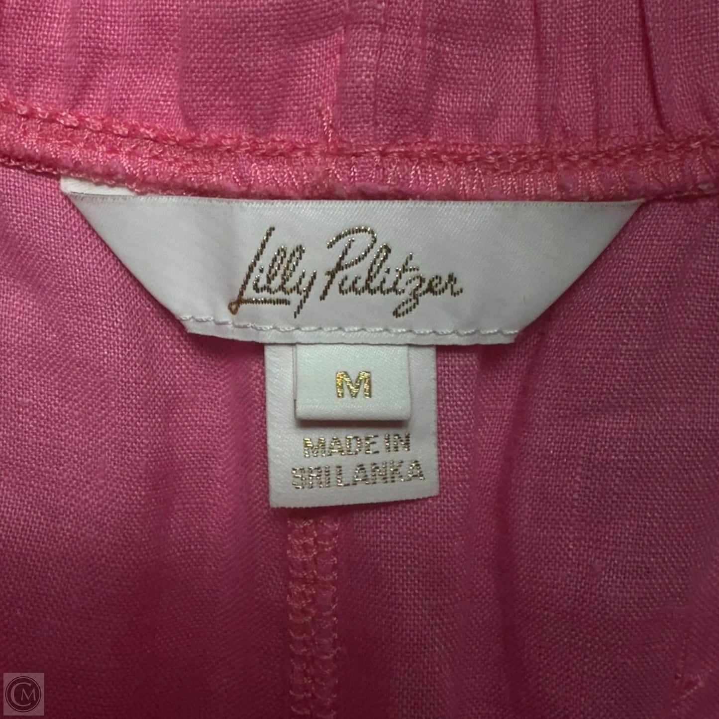 Brawley Linen Crop Pants Designer By Lilly Pulitzer In Pink, Size: M