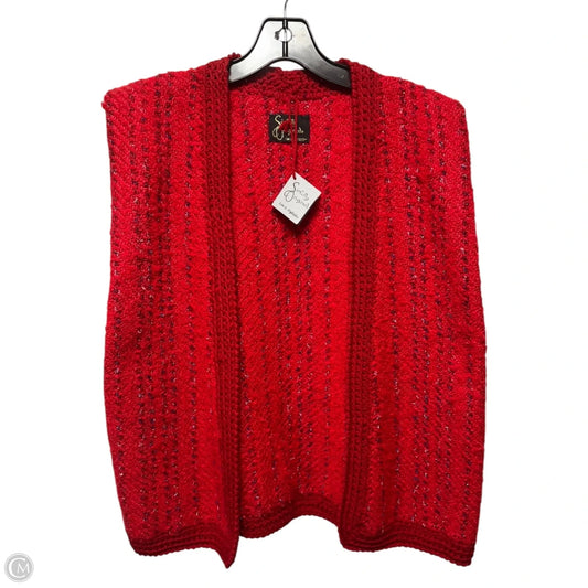 Cardigan Vest Sweater By Sinfully Original In Red