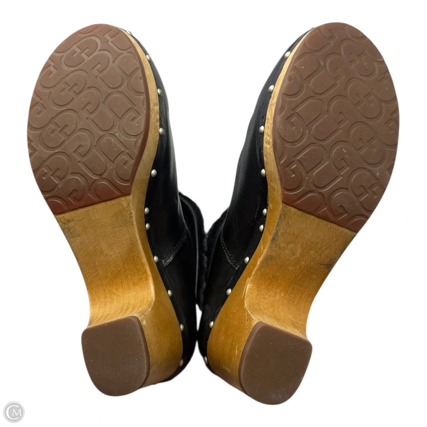 Lynnea Clog Foldover Boots Designer By Ugg In Black, Size: 7