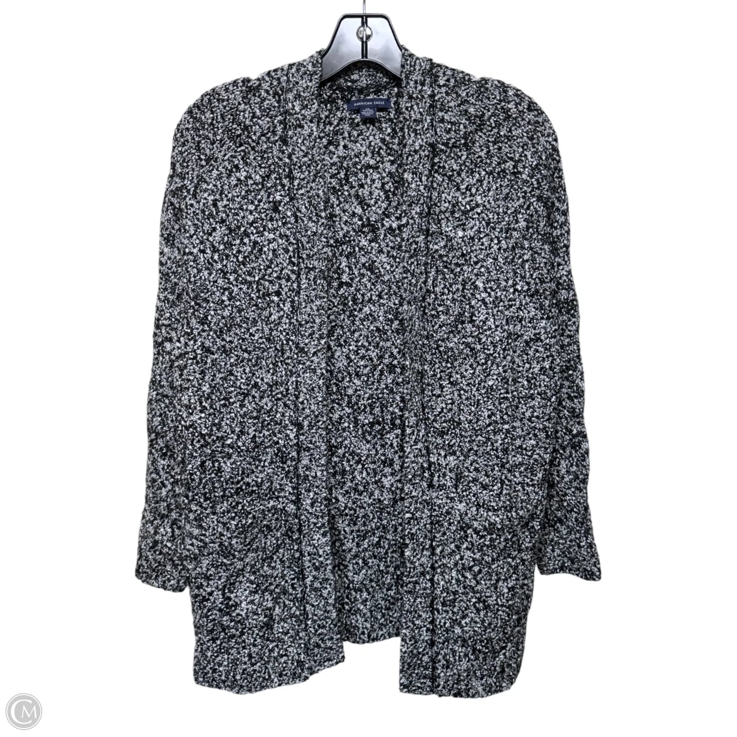 Sweater Cardigan By American Eagle In Black & White, Size: Xxs