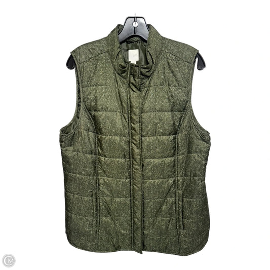 Vest Puffer & Quilted By J. Jill In Green, Size: L