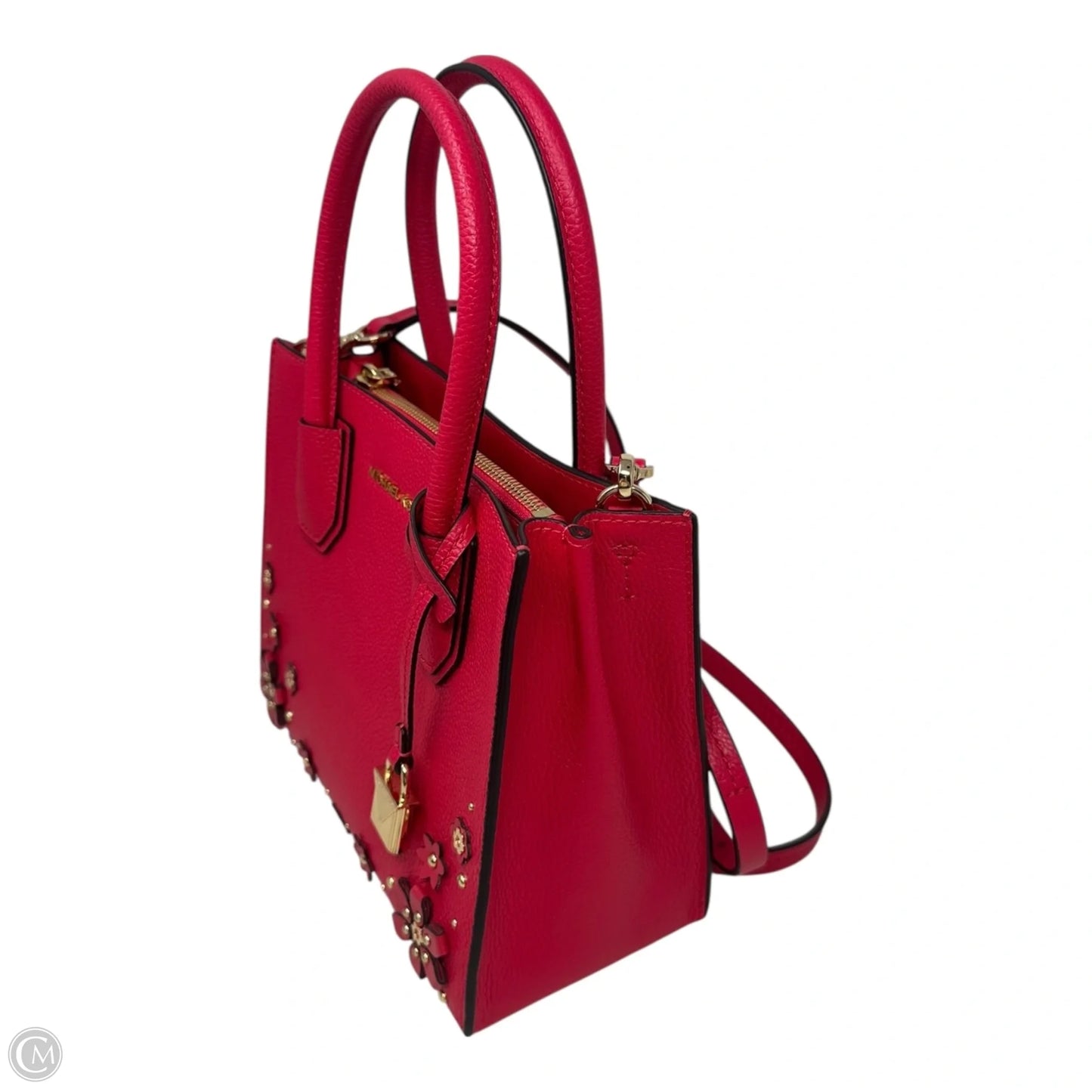 Mercer Flower Handbag Leather By Michael By Michael Kors, Size: Small
