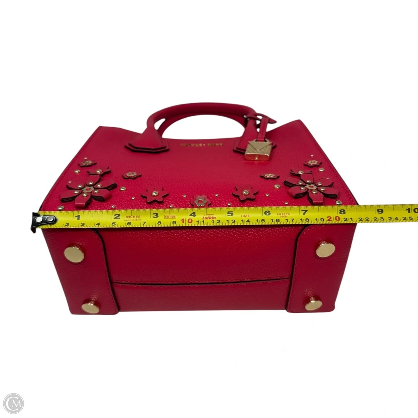 Mercer Flower Handbag Leather By Michael By Michael Kors, Size: Small