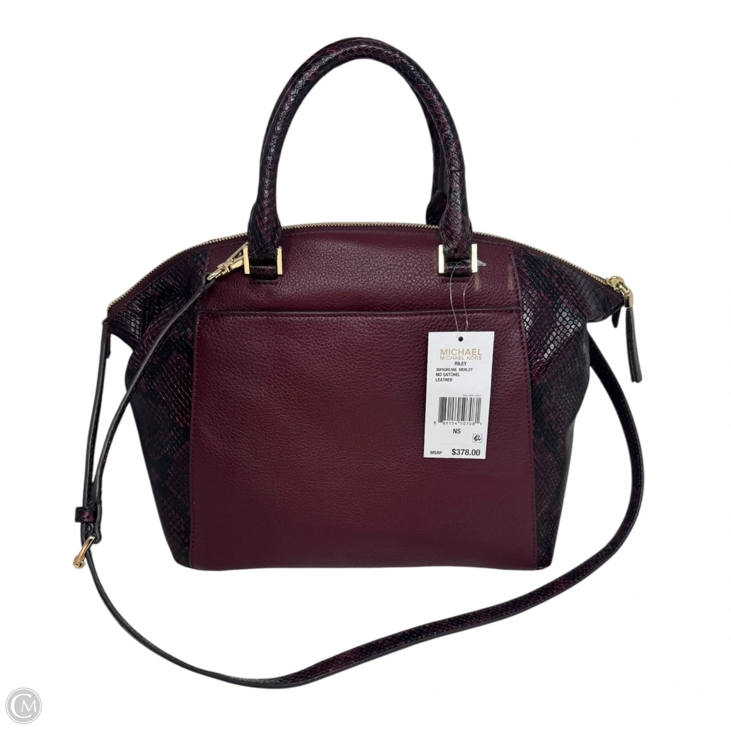 Riley Satchel Handbag Leather By Michael By Michael Kors, Size: Medium