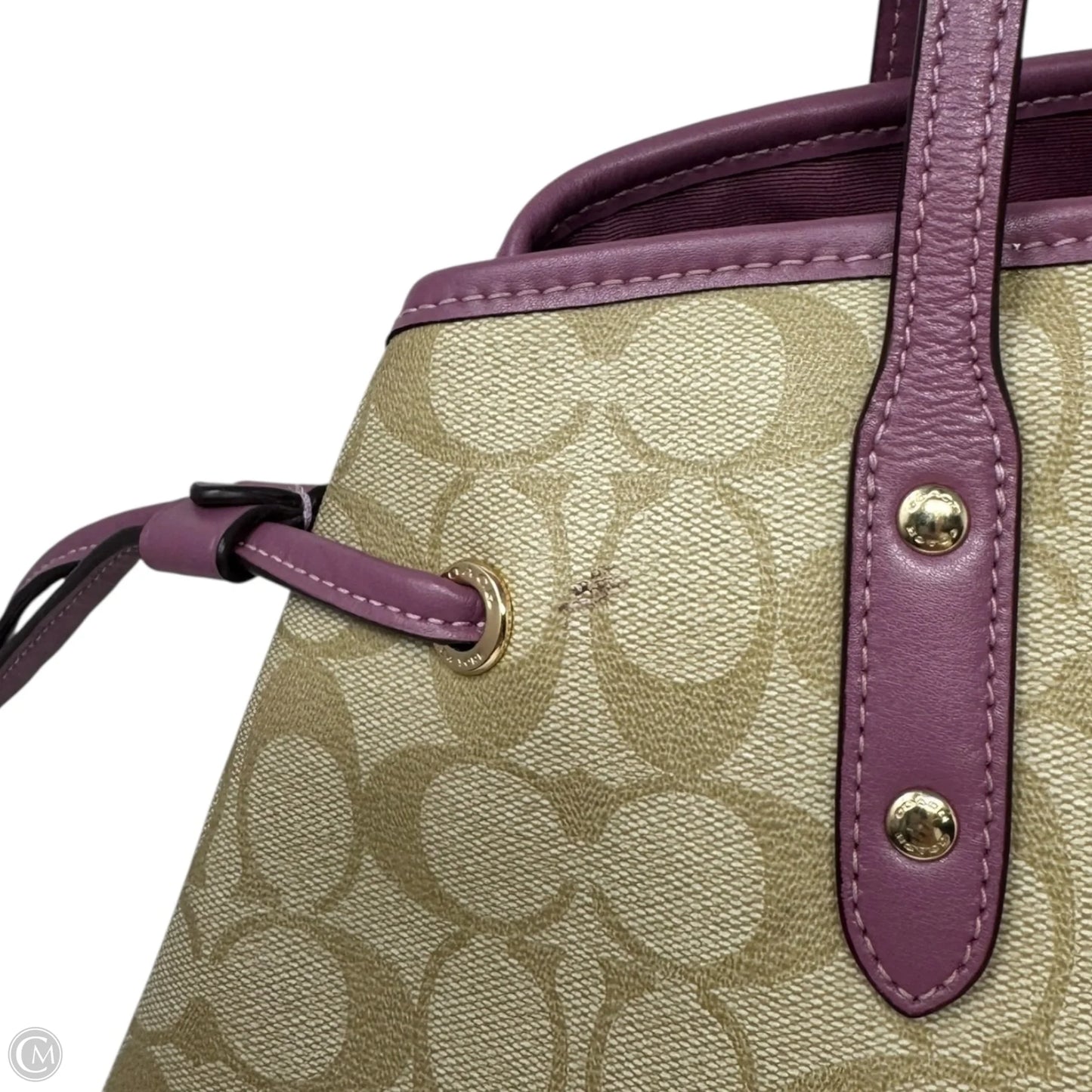 Drawstring Carryall Tote Designer By Coach, Size: Medium