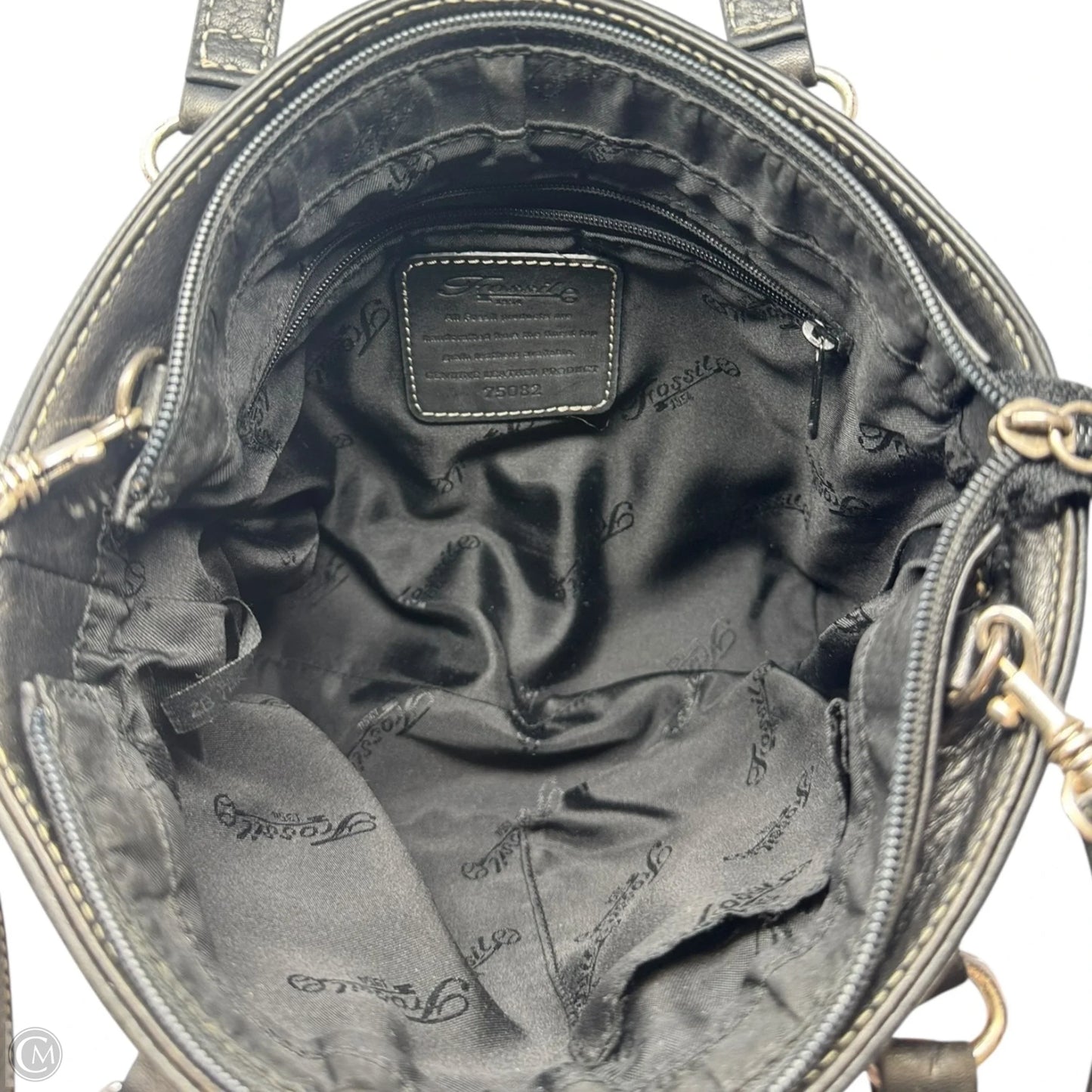 Handbag Leather By Fossil, Size: Small