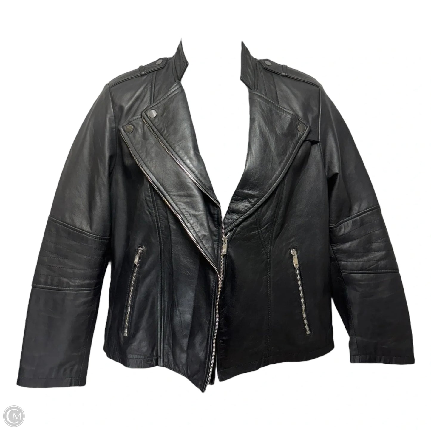 Jacket Moto Leather Unbranded In Black, Size: Xxl